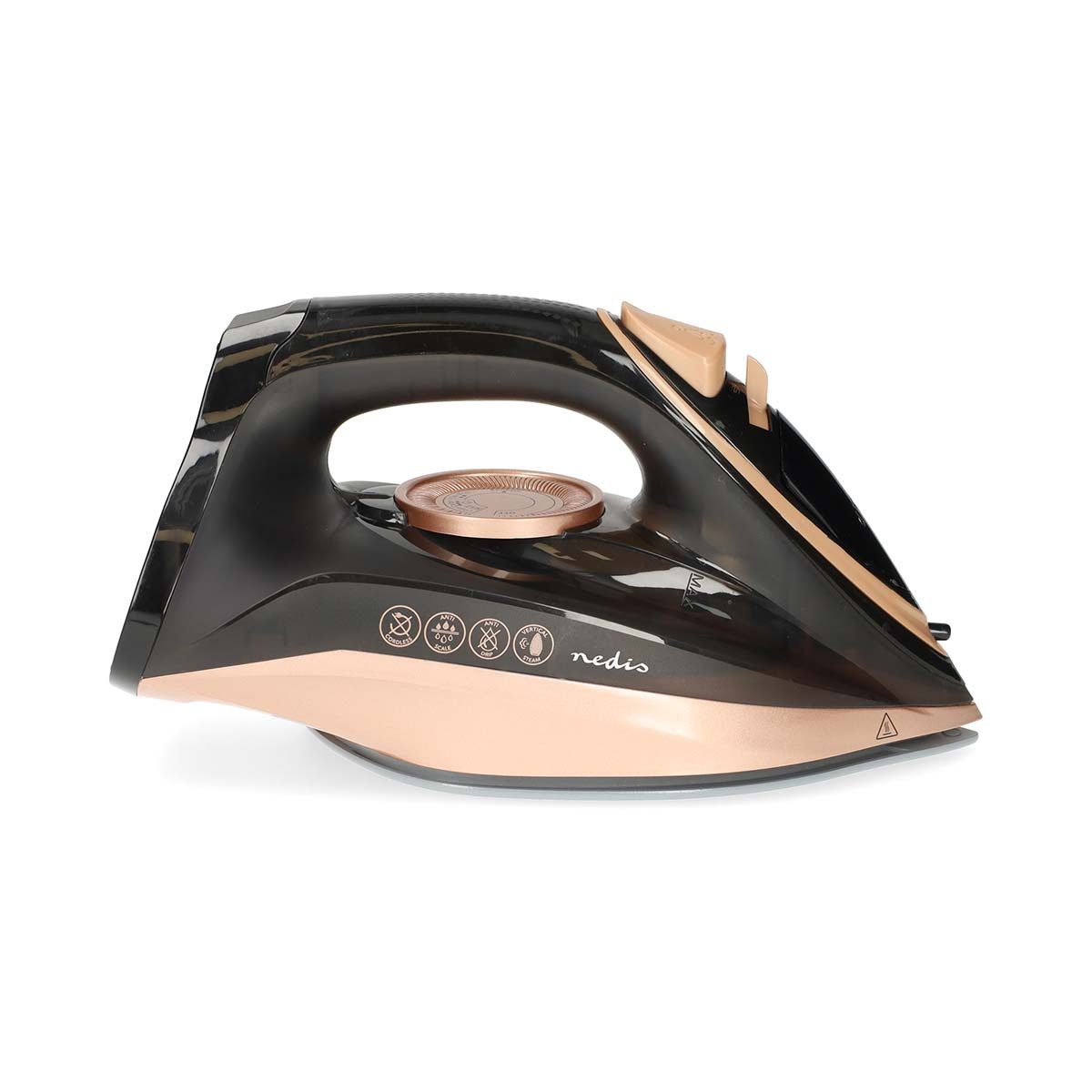Nedis Dampfbürste IRONCL250, 2200 W, Kabelloses Design, Keramiksohle, hohe Dampfleistung für Faltenfreiheit
