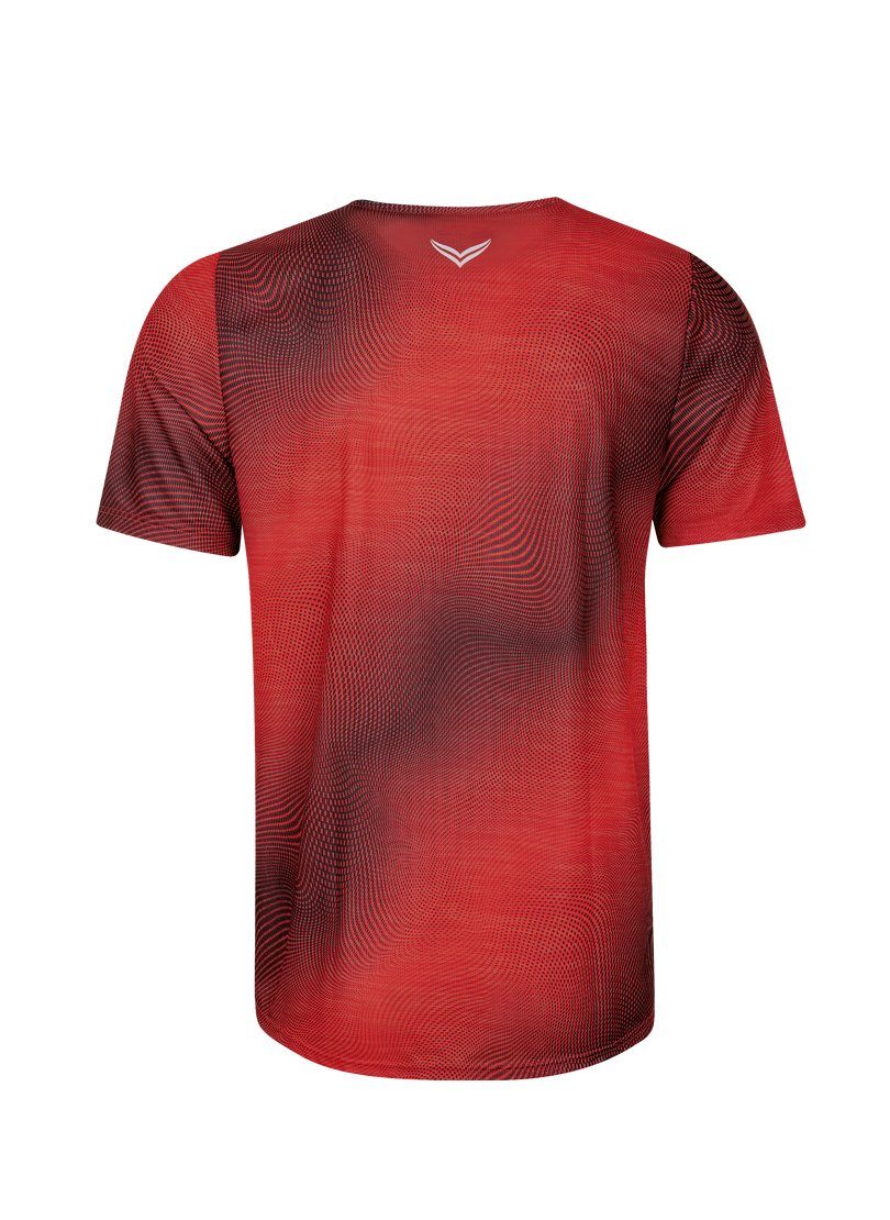 Trigema T-Shirt TRIGEMA COOLMAX® Sportshirt Druck mit kirsch modischem