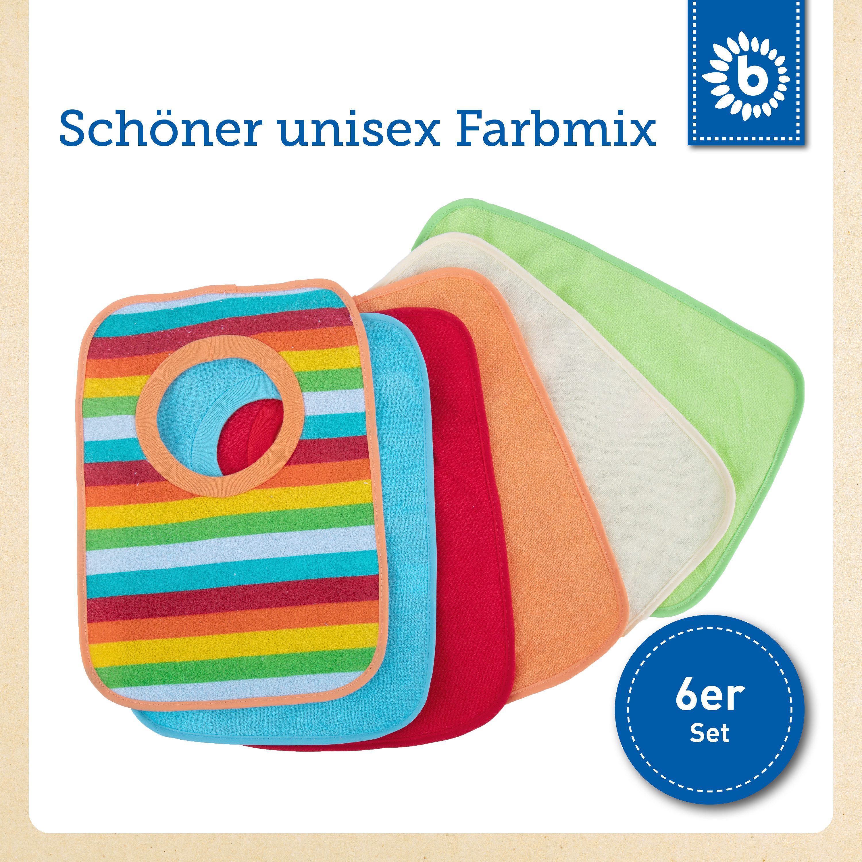 BIECO Lätzchen Bieco Baby Lätzchen 6er Pack Baby Lätzchen Wasserdicht Schlabberlatz – Bild 5 von 5