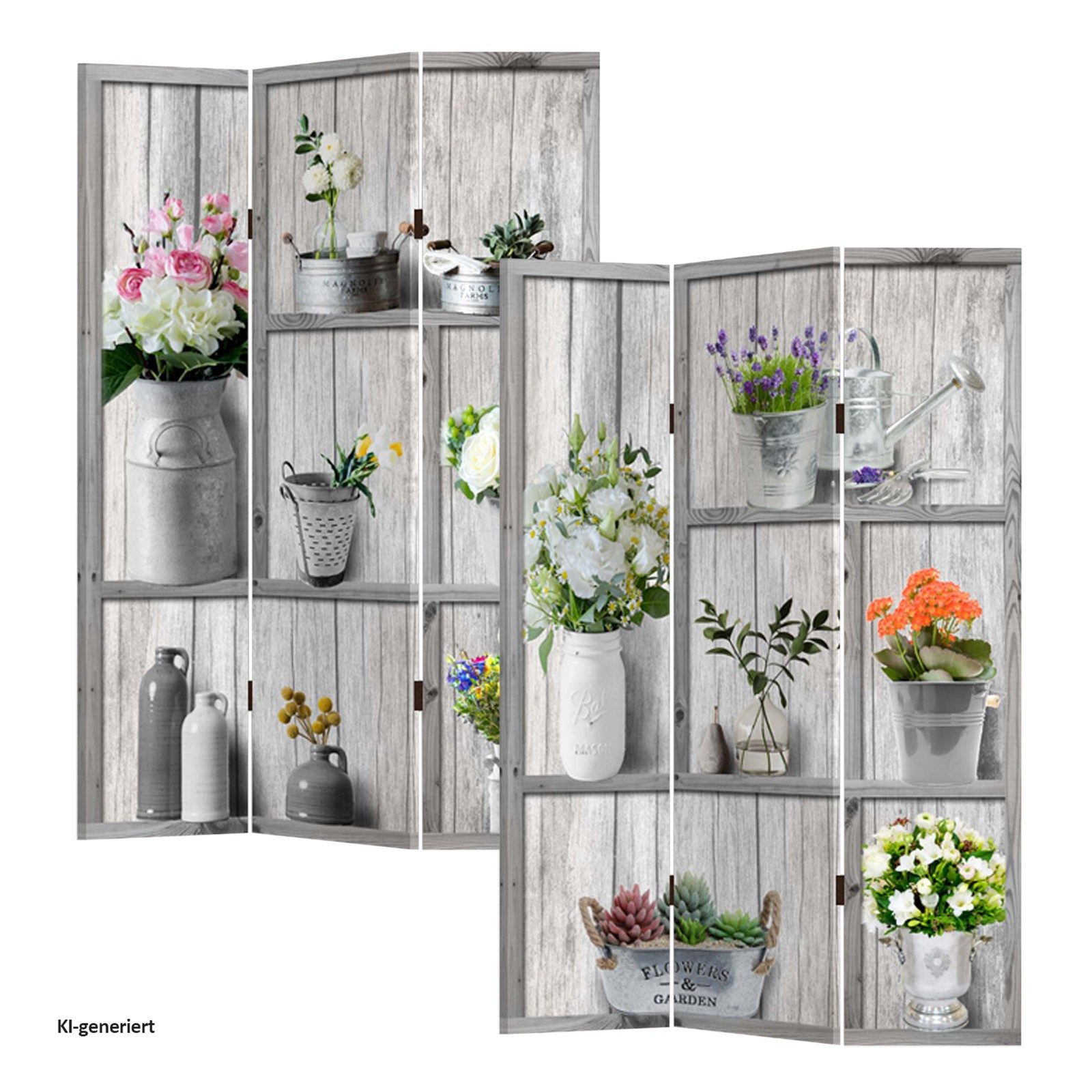 HTI-Living Paravent Paravent Flora (Stück, 1 St., 1 Paravent), Raumteiler Sichtschutz Trennwand