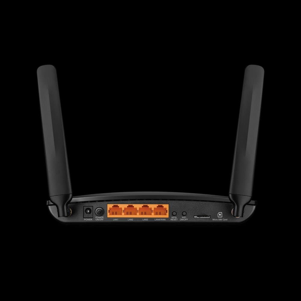 tp-link TL-MR6400 V4 WLAN-Router, frei konfigurierbarer Ethernet LAN/WAN-Port, PLug and Play, schwarz