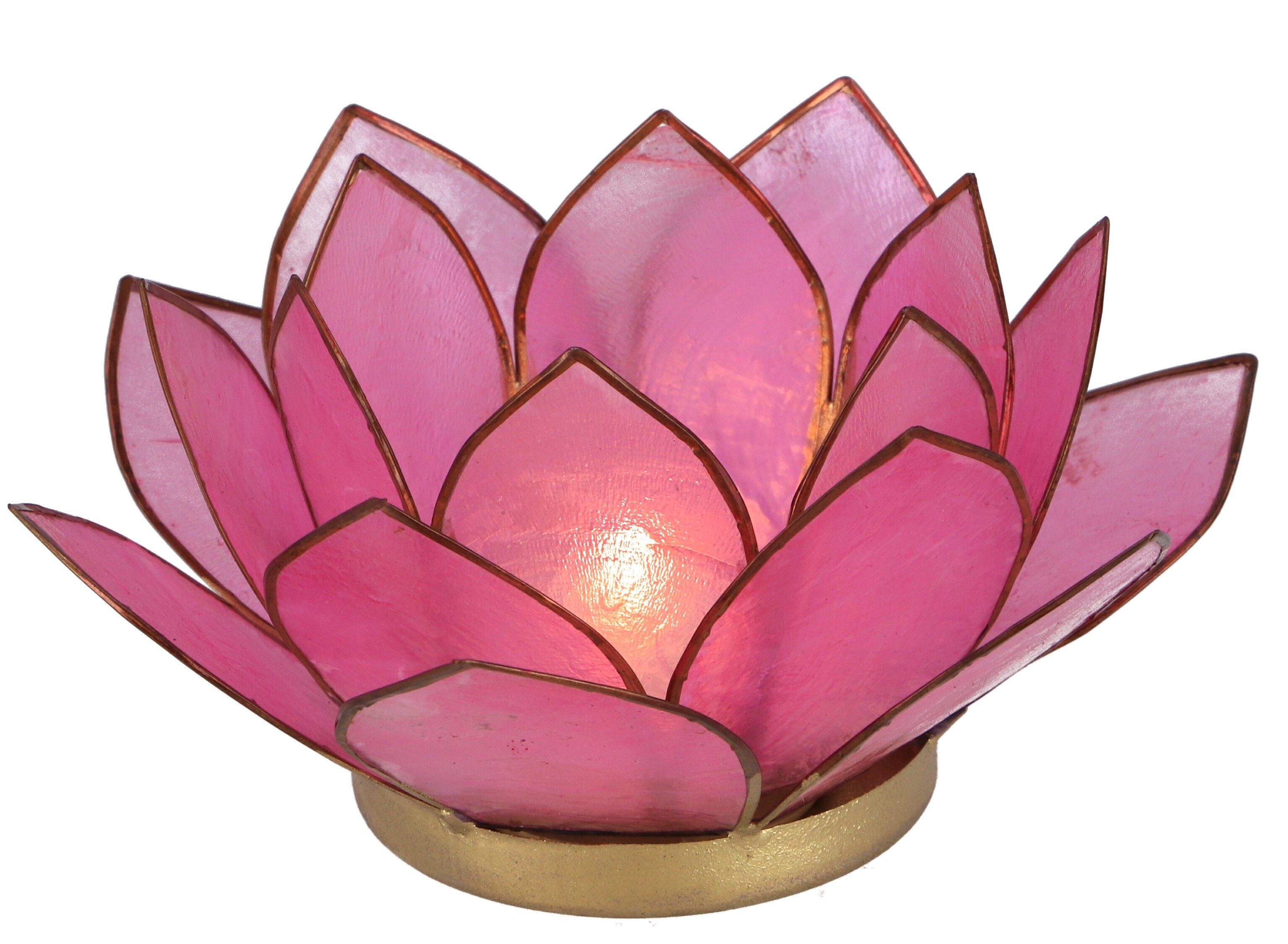 Guru-Shop Windlicht Lotus Teelicht Muschel 14*6 cm - rosa