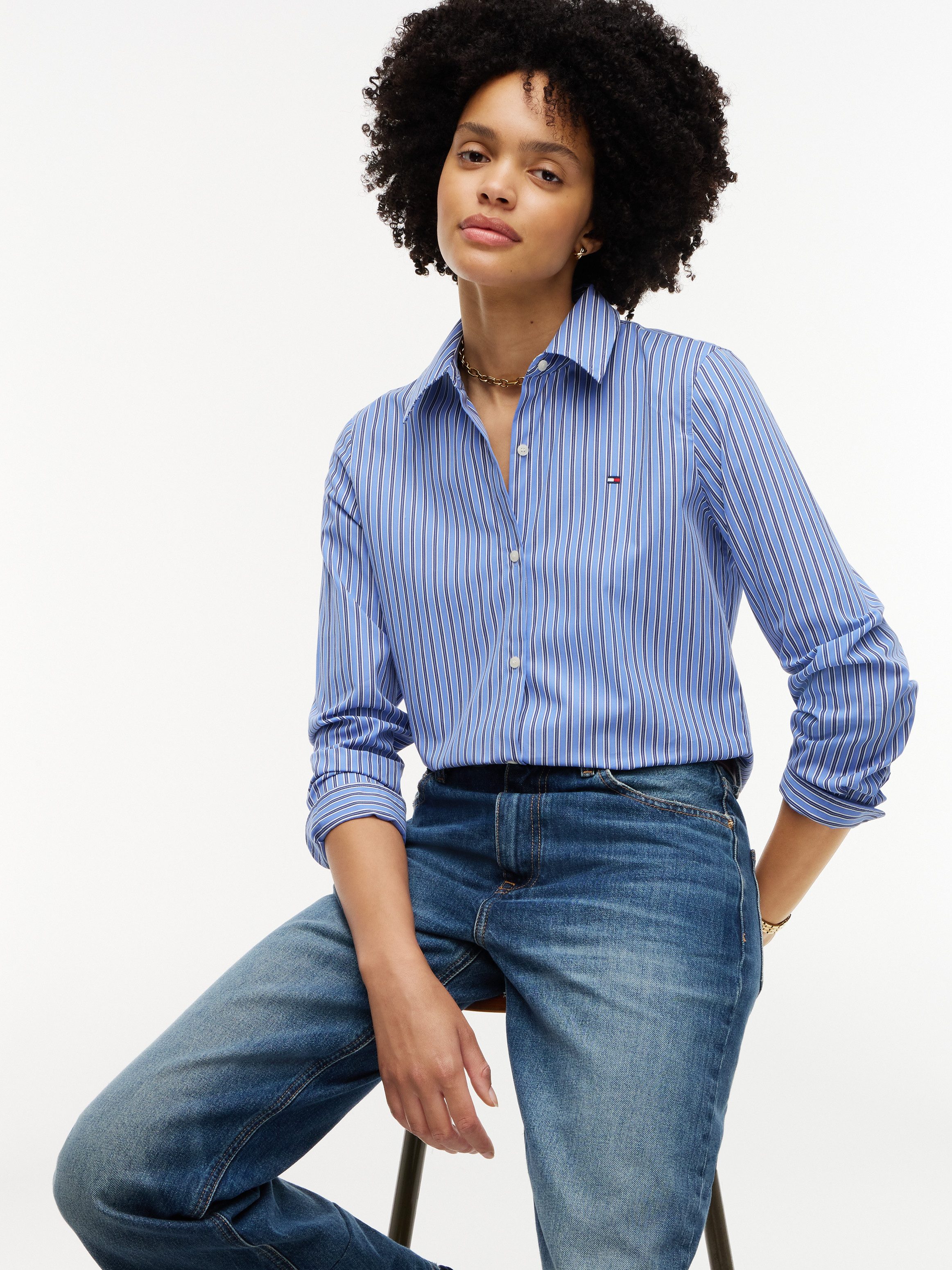 Tommy Hilfiger Hemdbluse SUMMER POPLIN REGULAR SHIRT Baumwolle, regular fit, auch in großen Größen