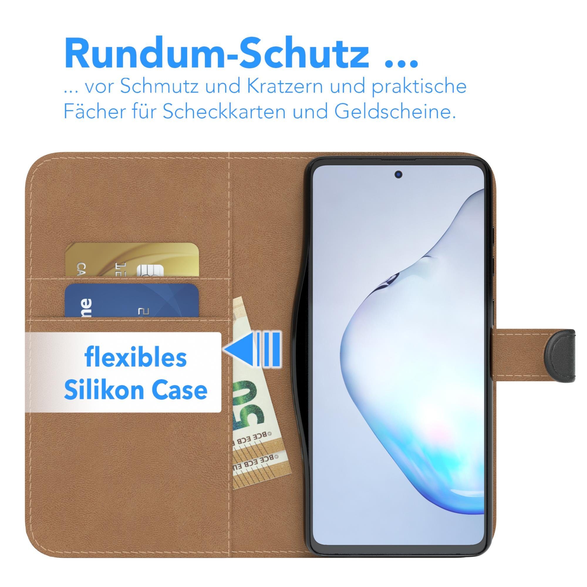 EAZY CASE Handyhülle Uni Bookstyle für Samsung Galaxy Note 10 Lite 6,7 Zoll, Schutzhülle mit Standfunktion Kartenfach Handytasche aufklappbar Etui