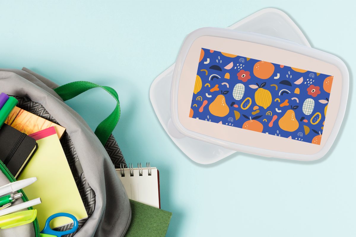 Pastell, Jungs Lunchbox Kinder Zitrone weiß Brotdose, Obst - für (2-tlg), Birnen - - - für MuchoWow und Kunststoff, Erwachsene, Brotbox Mädchen Lebensmittel und