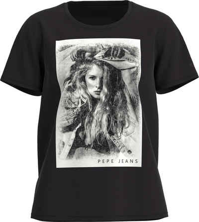 Pepe Jeans Rundhalsshirt mit großem Fotoprint