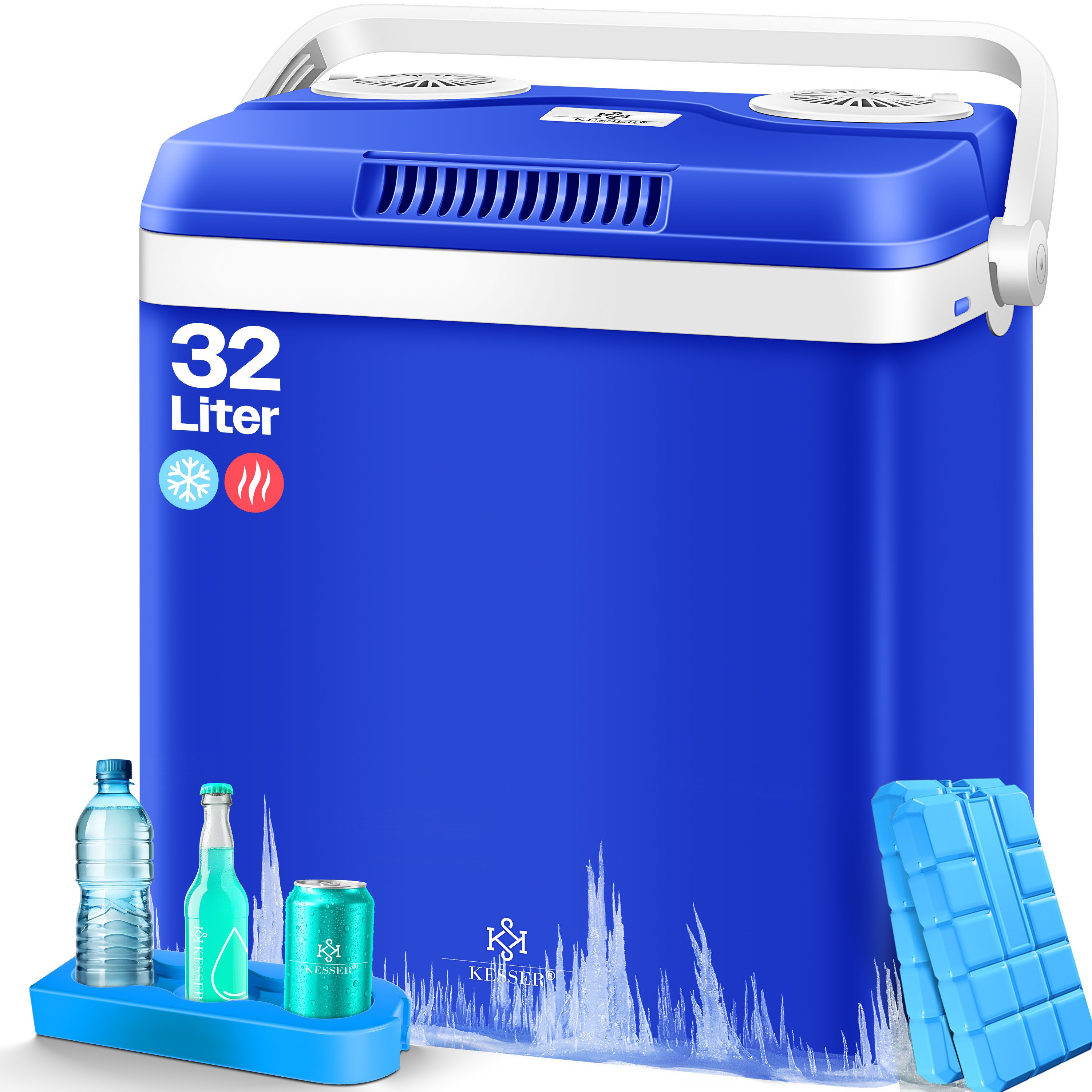 KESSER Kühlbox, 32 l, Thermoelektrische Kühlbox kühlt & wärmt 12V / 230V Mini-Kühlschrank