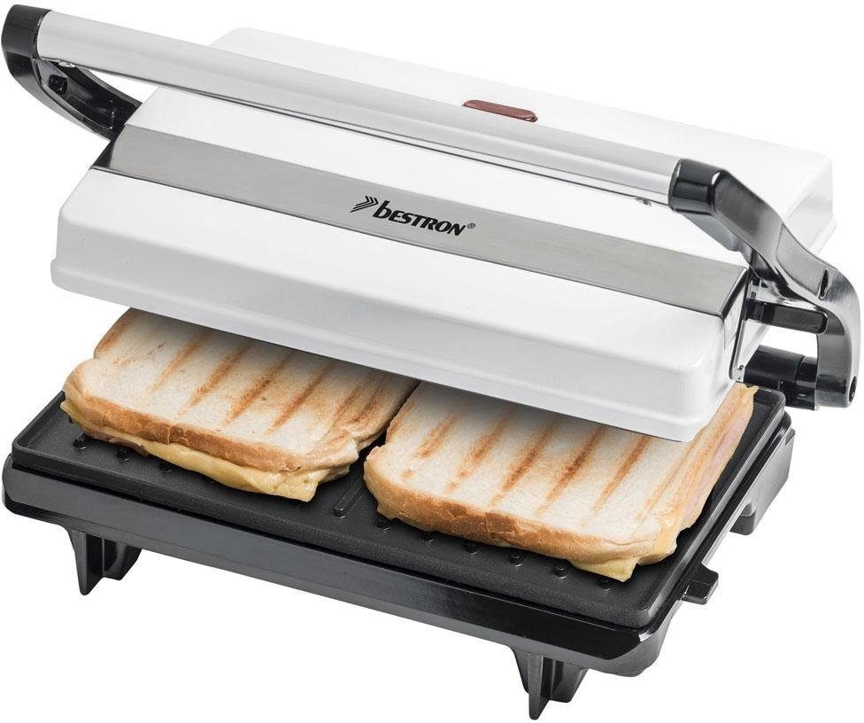 auch antihaftbeschichtet Italia, bestron Kontaktgrill W, Viva APM123W als 700 Sandwich-/Panini-Kontaktgrill einsetzbar,