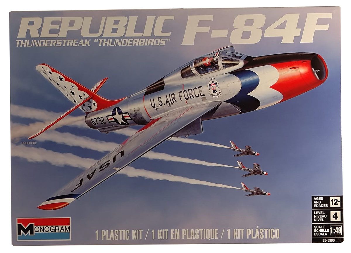Revell® Modellbausatz Revell 15996 Modellbausatz Flugzeug - Thunderstreak "Thunderbirds"