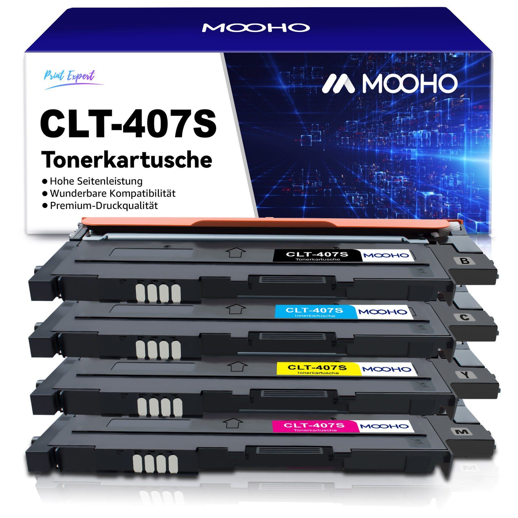 MOOHO Tonerkartusche CLT-407S für Samsung CLP-320 320N 325 325N 325W