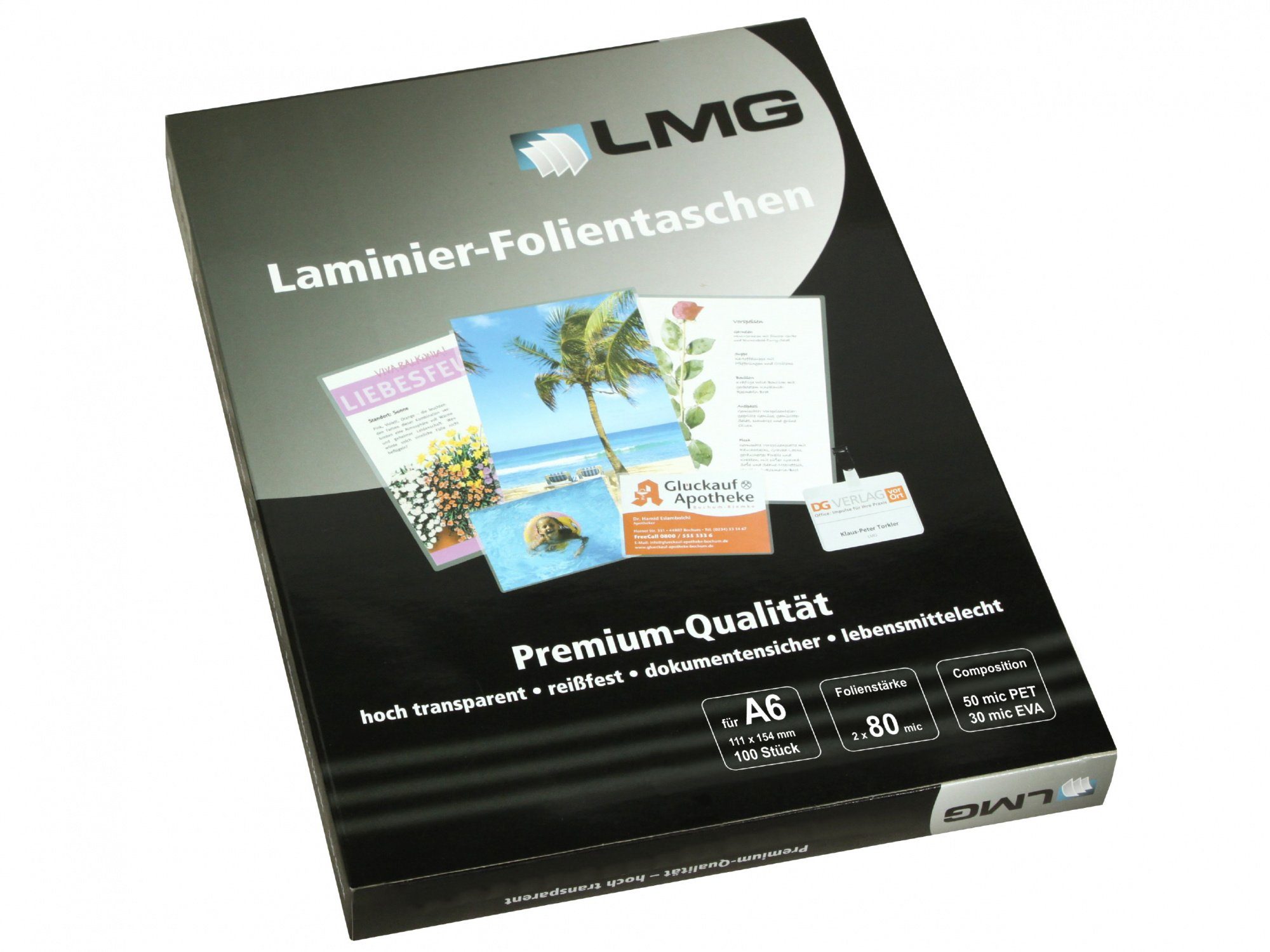 LMG Germany Schutzfolie LMG Laminierfolien A6 (111 x 154 mm), 2 x 80 mic, glänzend