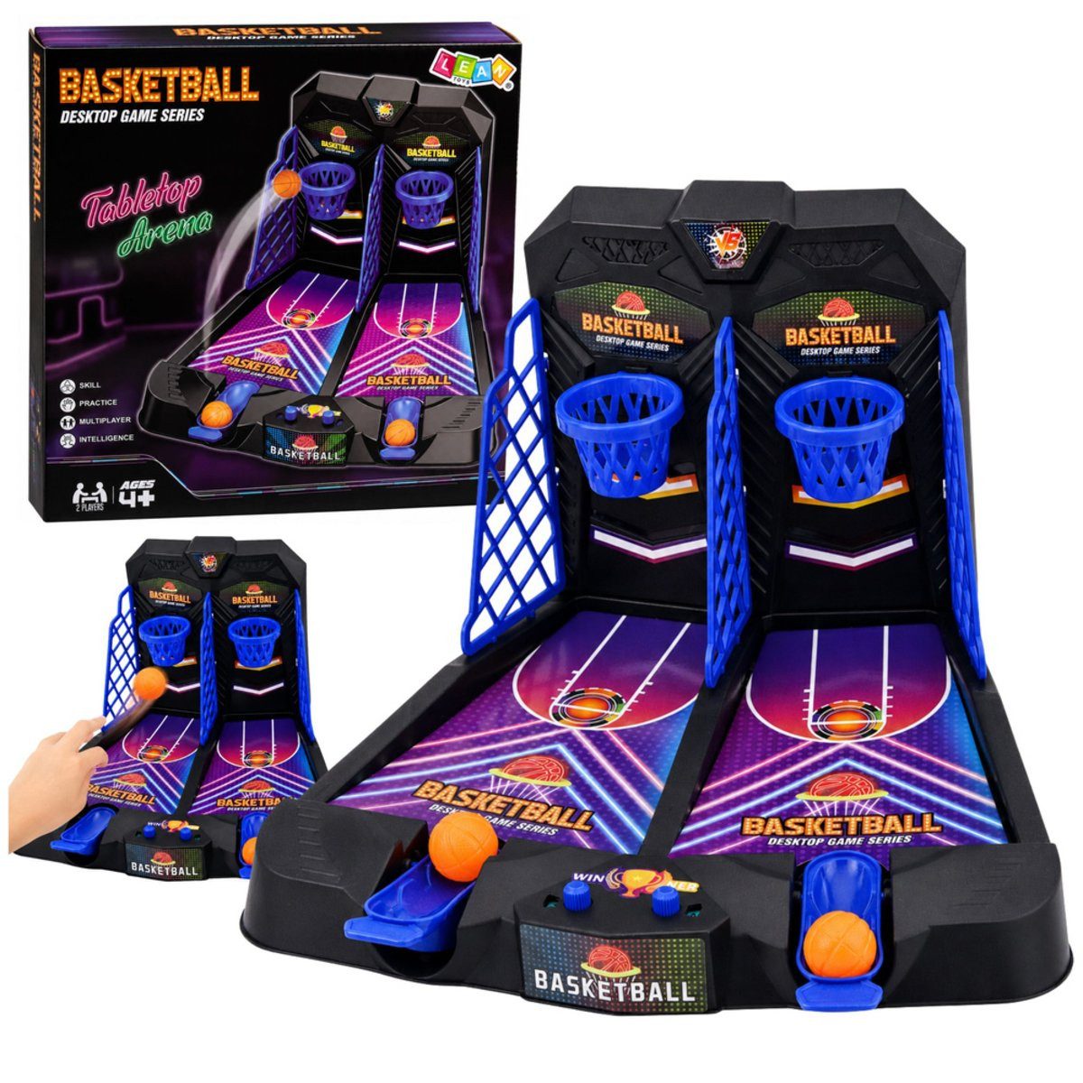 Wisam Lernspielzeug Mini-Tischbasketball-Doppel-Geschicklichkeitsspiel für 2 Spieler