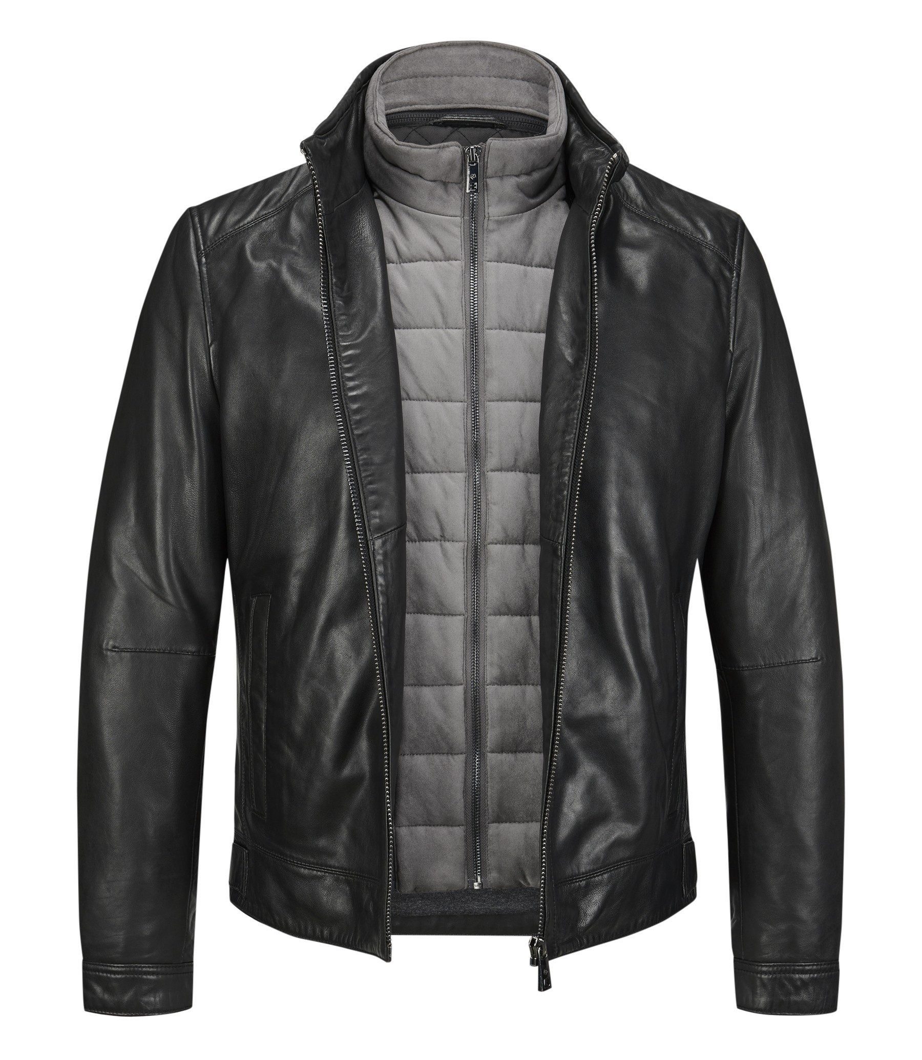 MILESTONE Lederjacke MSBarney aus Lammleder mit abnehmbarem Windschutz