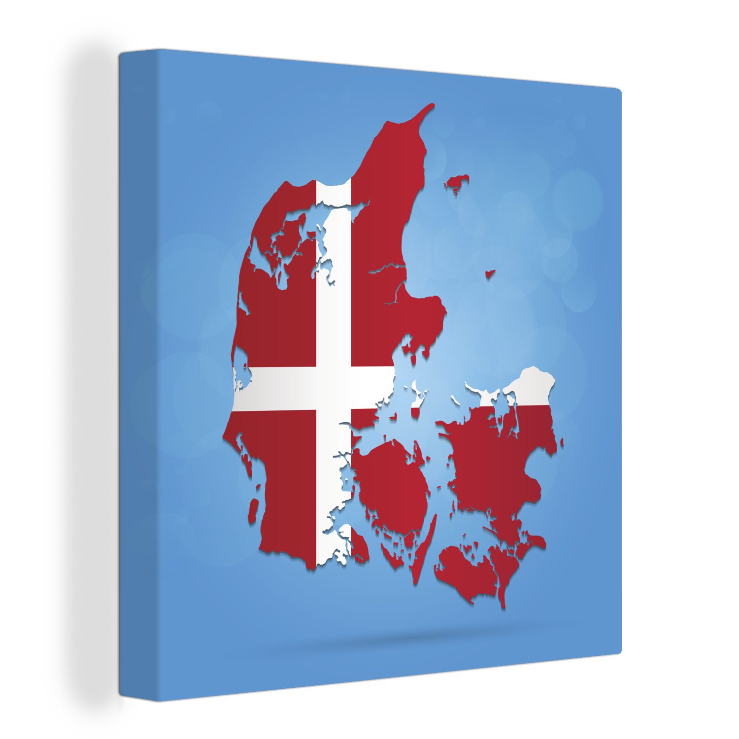 OneMillionCanvasses® Leinwandbild Illustration von Dänemark in den Farben der Flagge, (1 St), Leinwand Bilder für Wohnzimmer Schlafzimmer