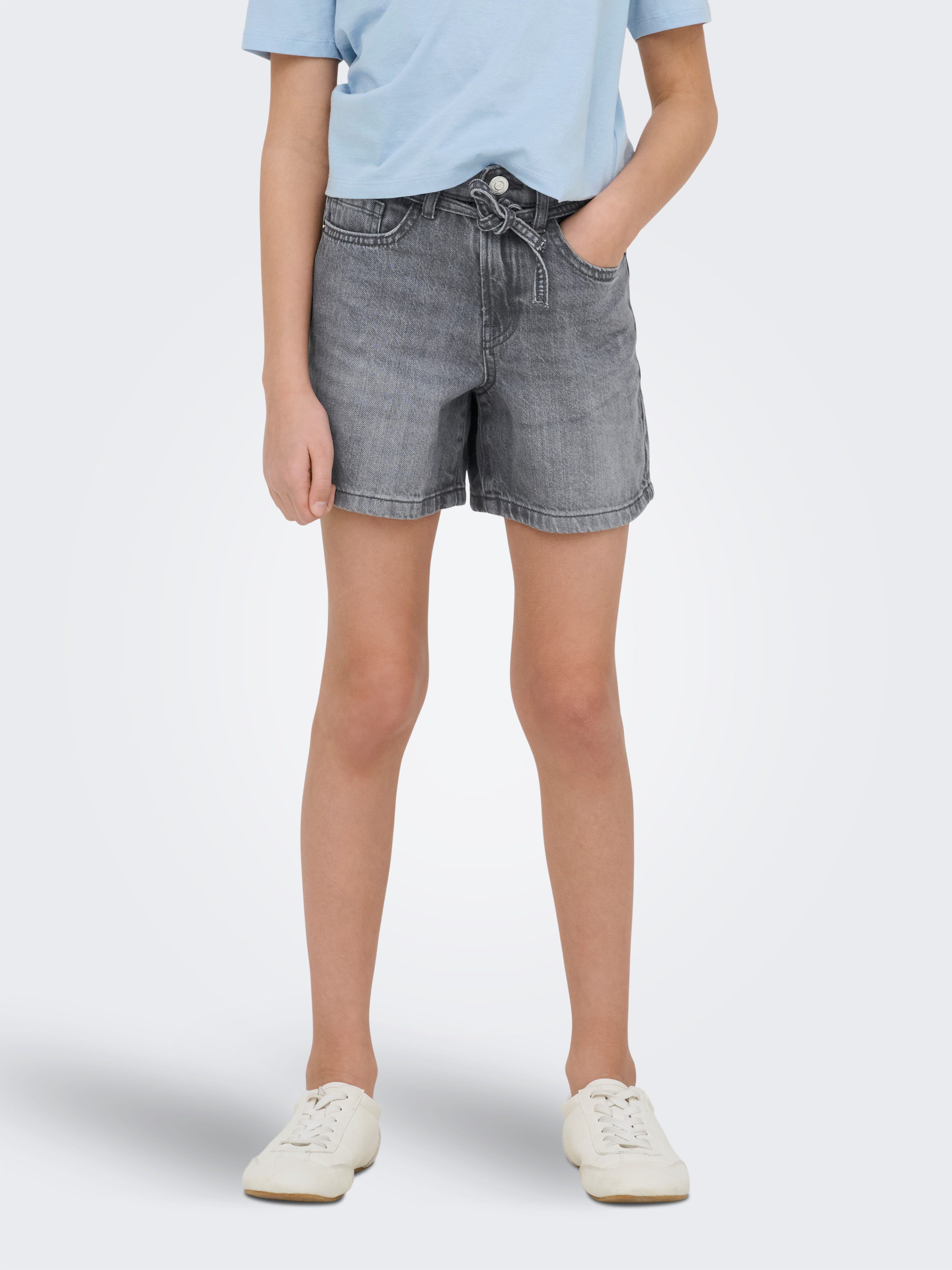 KIDS ONLY Jeansshorts KOGGIANNA HW BELT SHORTS PIMBOX DNM NOOS mit schmalem, dekorativen Bindeband in der Taille