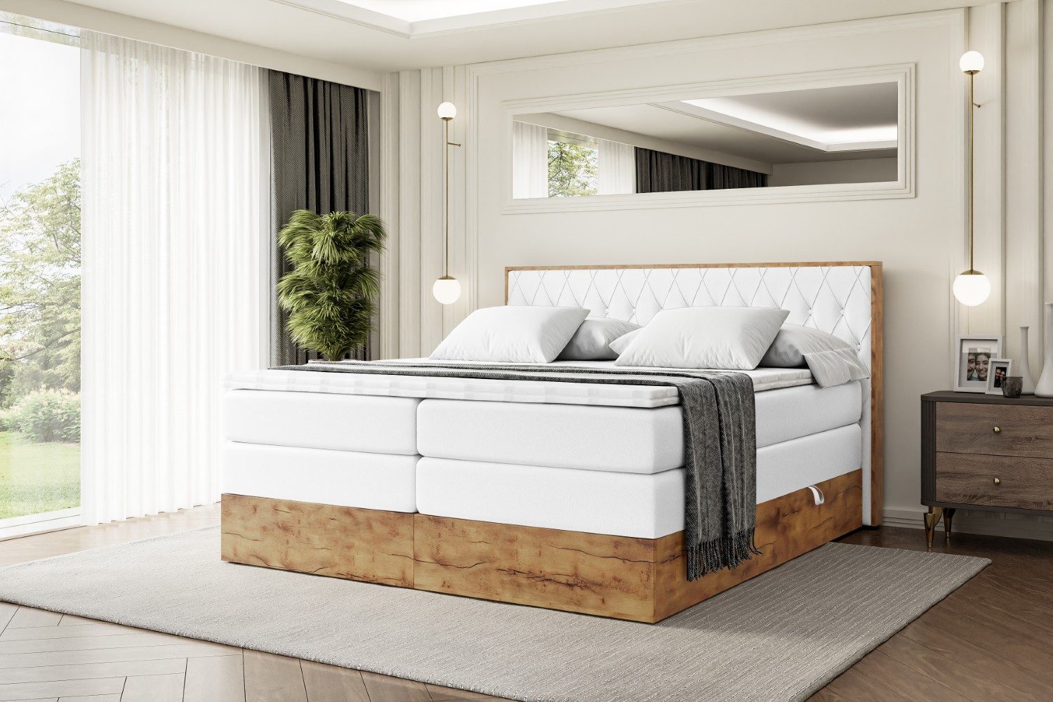 ALTDECOR Boxspringbett LOLLI5 KING (Multipocket-Matratze H4, H3 Matratze Bo günstig online kaufen
