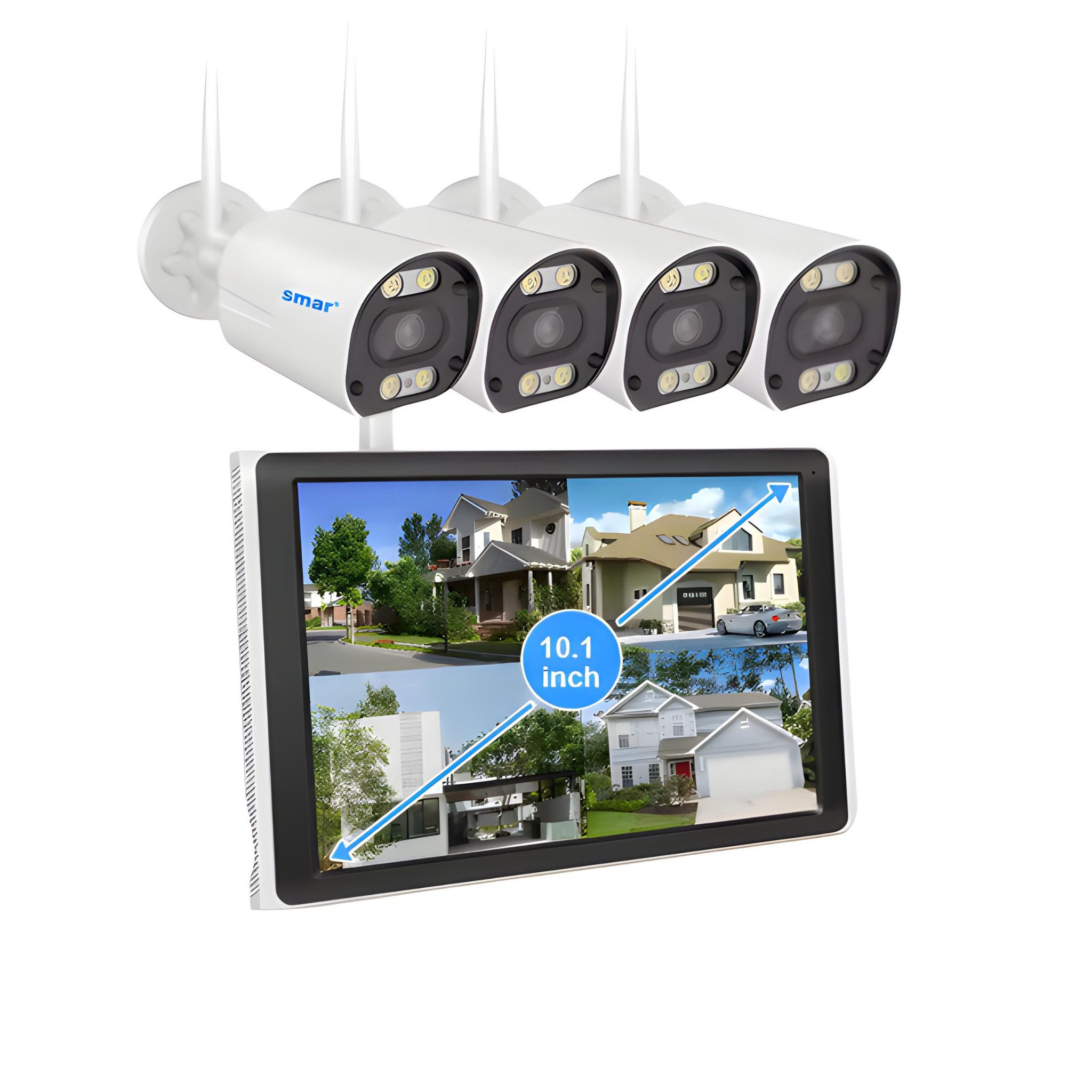 HS.SUPPLY WLAN-Kamera-Set mit 3MP, Nachtsicht, Gesichtserkennung, NVR IP-Überwachungskamera (inkl. Set)
