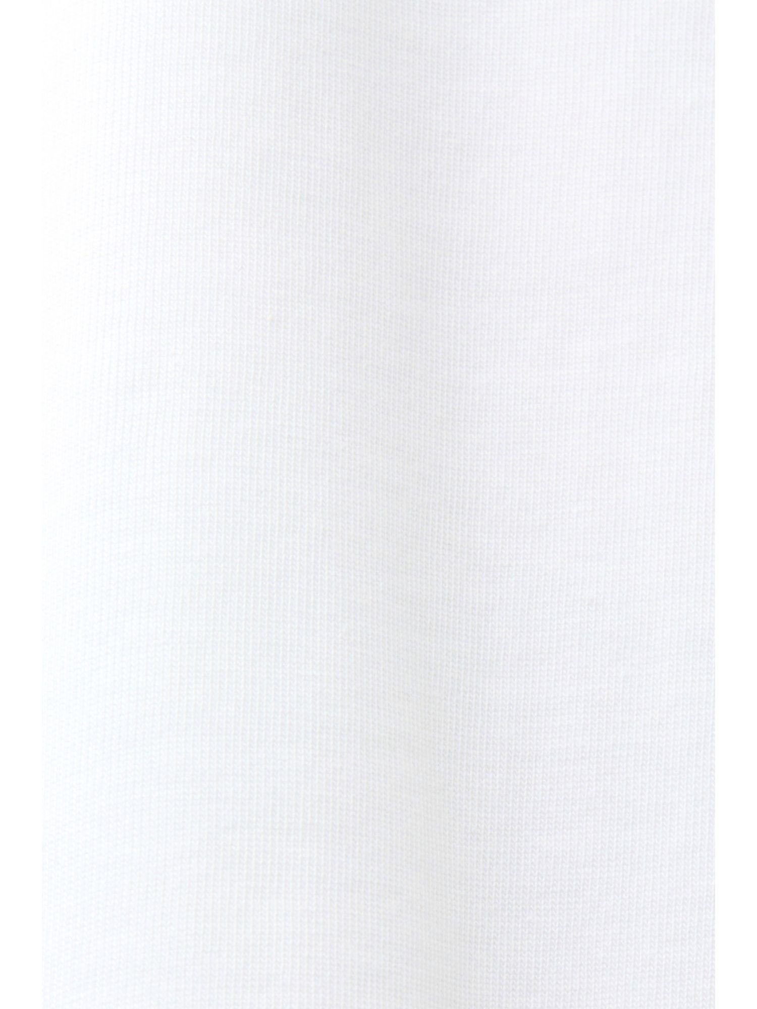 Esprit T-Shirt T-Shirt aus Bio-Baumwolle Print geometrischem WHITE (1-tlg) mit