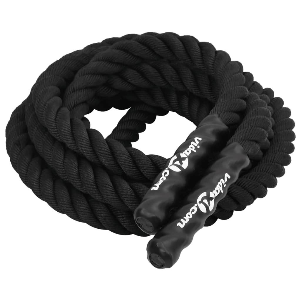 vidaXL Hantel 6 m Kampfseil Schwarz 6 m 4,5 kg Polyester