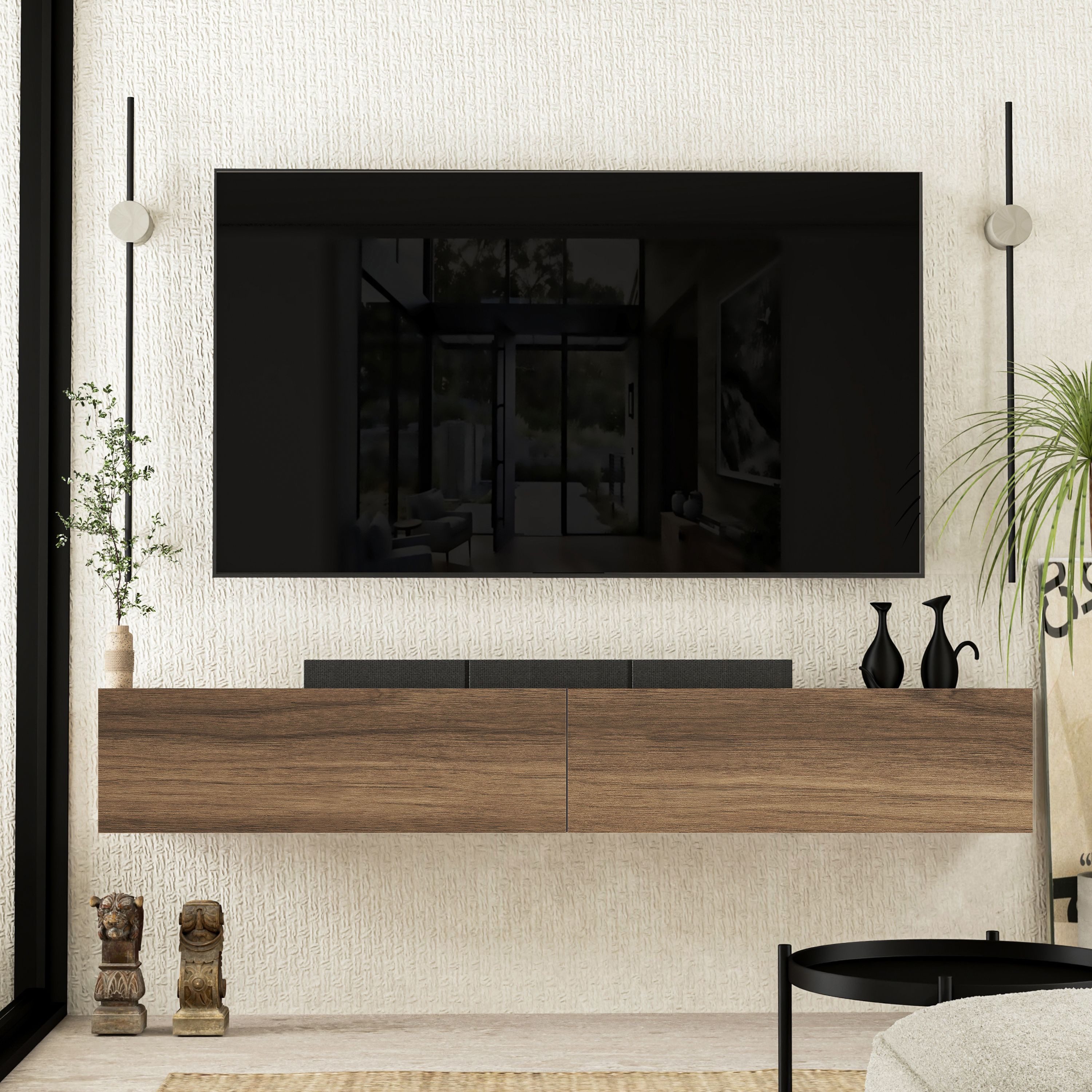 Brandloop Lowboard Brandloop TV-Lowboard hängend 180 cm, 2-teilig, Walnussoptik