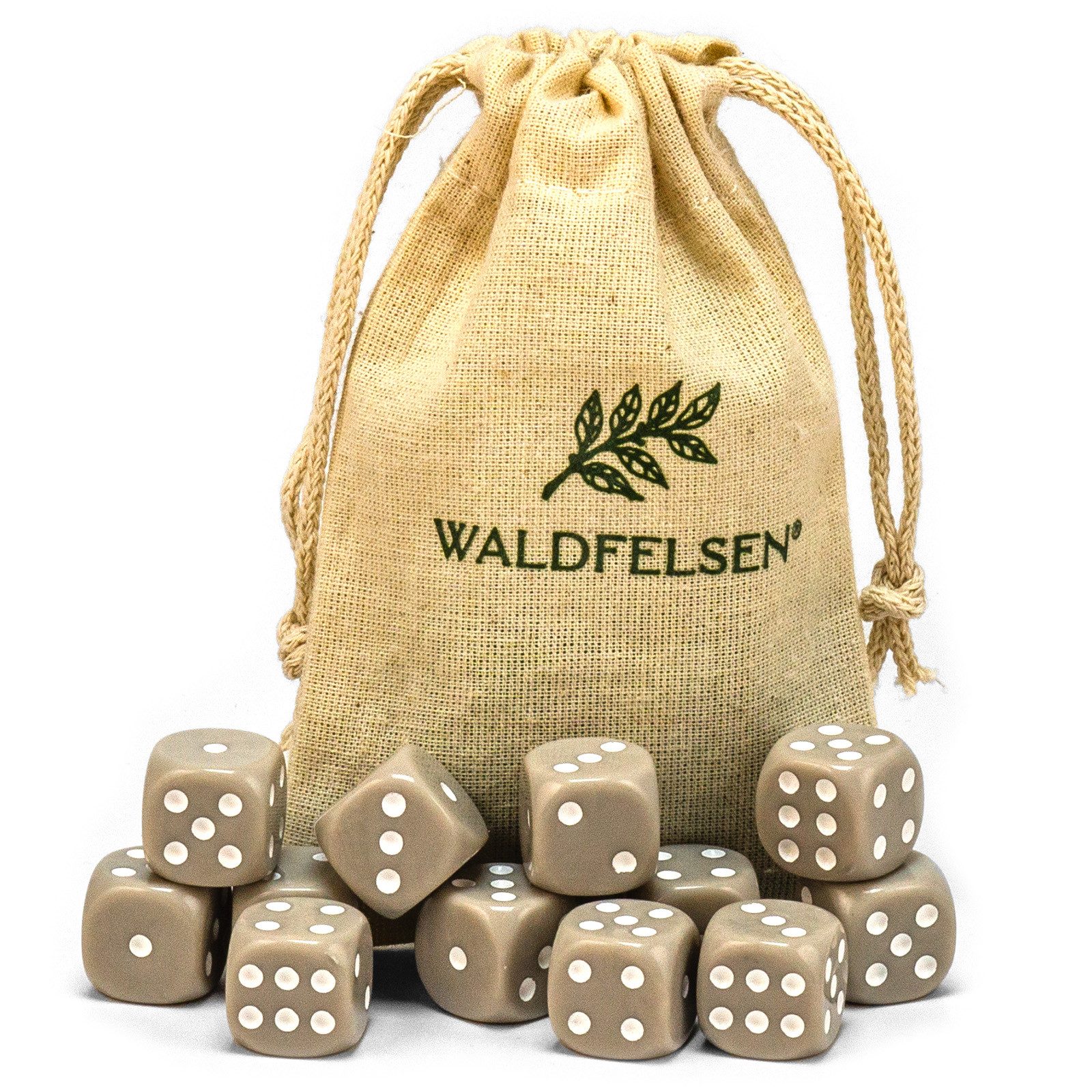 Waldfelsen Spiel – 2-50 Stk Standard Spielwürfel 16 mm Acrylwürfel Würfel bunt, Spielmaterial, Verschiedene Farben