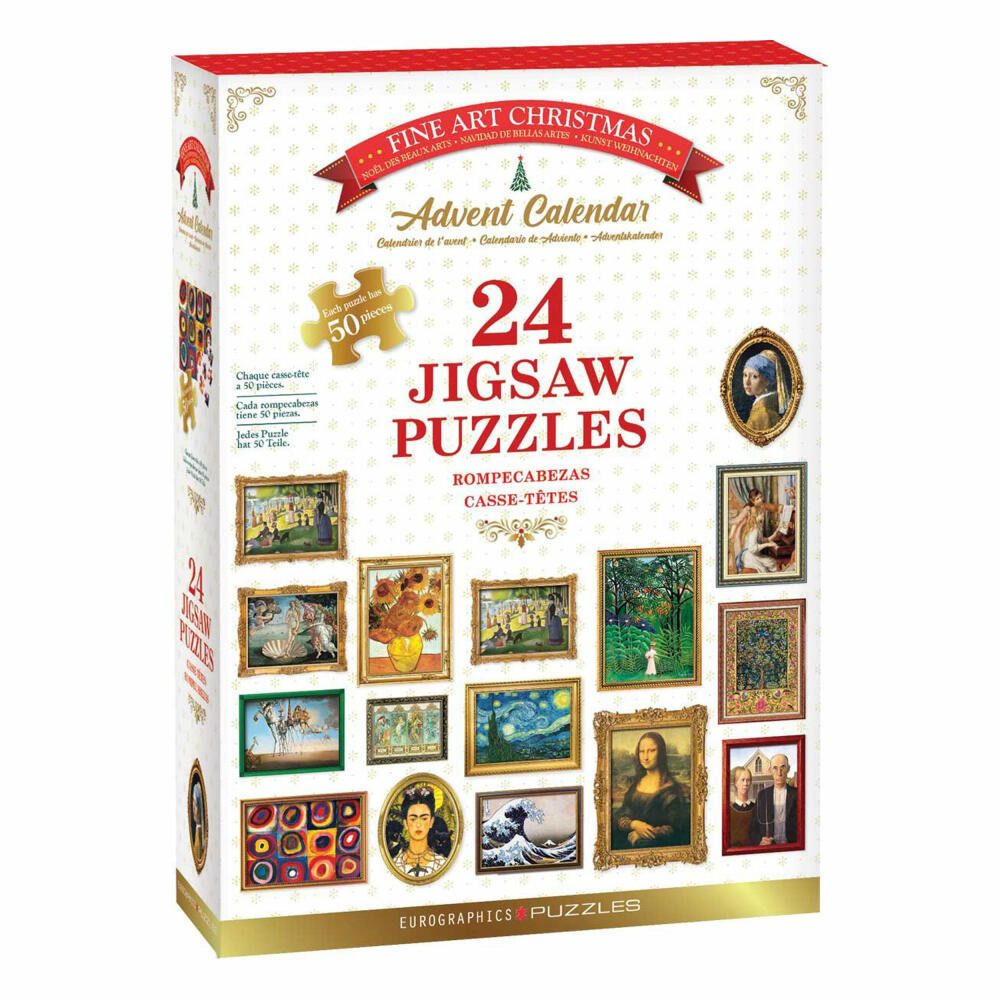 EUROGRAPHICS Adventskalender Puzzle Masterpieces, 25 x 50 Teile günstig online kaufen