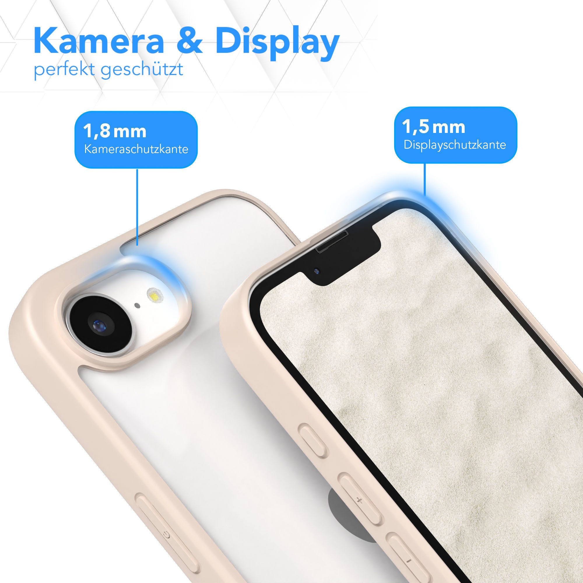 EAZY CASE Handyhülle Bumper Case für Apple iPhone 16e 6,1 Zoll, Handyhülle Dünn mit Kameraschutz Hybrid Handyhülle Slimcover Beige