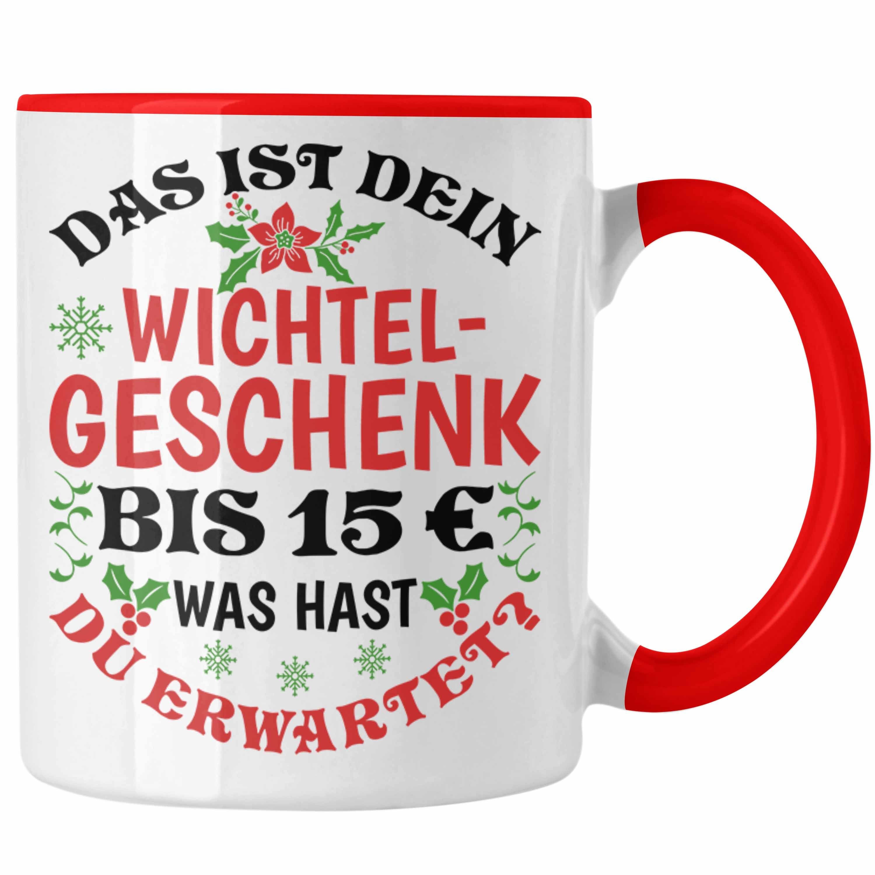 Trendation Tasse Wichtelgeschenk für 15 Euro Tasse Wichteln für Frauen Kollegen Wichtel Rot
