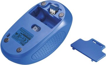 Trust Primo Kabellose Optische Maus 1600 DPI Wireless Mouse für PC Blau Maus (USB, Geschwindigkeitsauswahltaste 1000-1600 DPI,für Rechts-Linkshänder)
