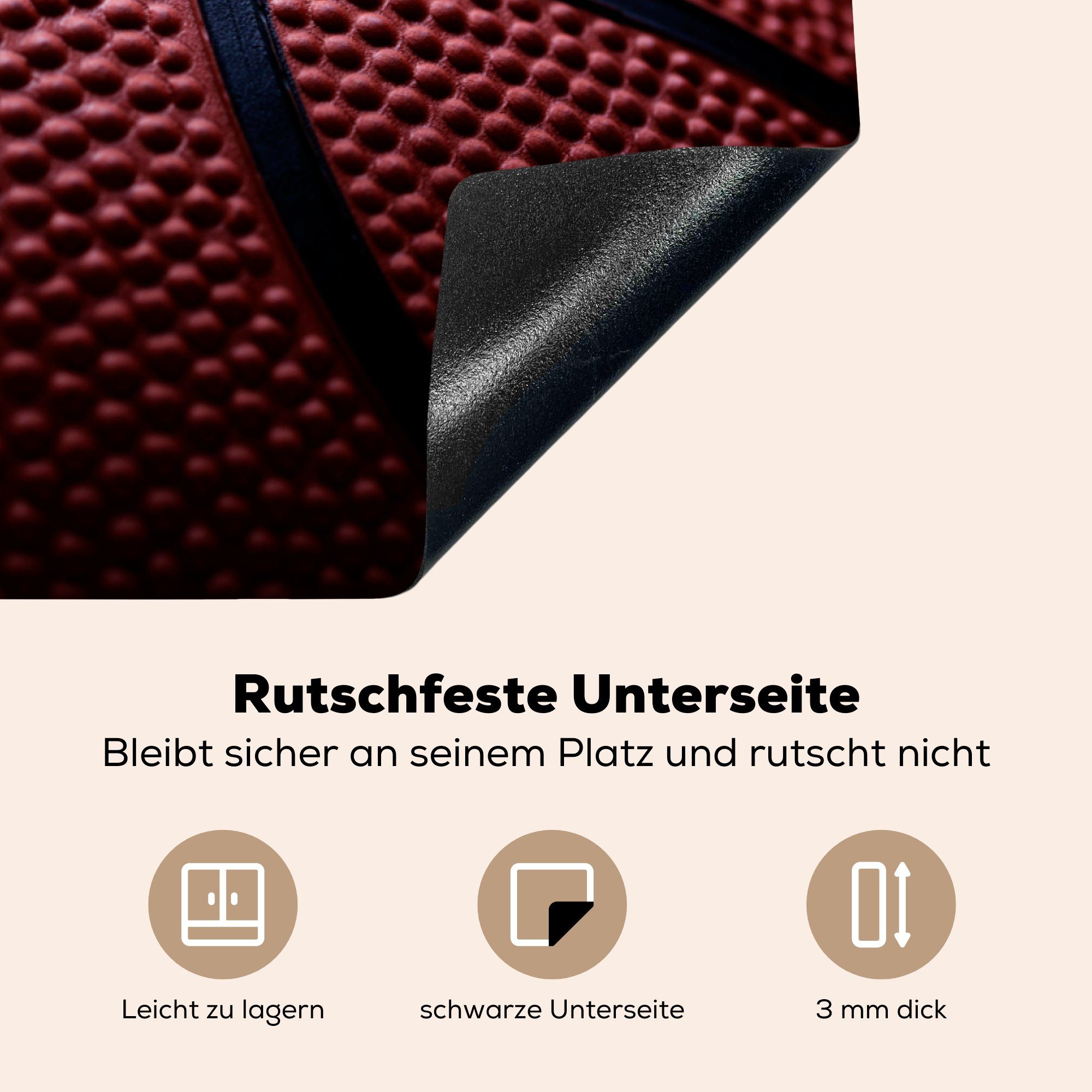 Basketball Hintergrund, schwarzem MuchoWow die küche, Induktionskochfeld tlg), 81x52 auf Schutz (1 Ein cm, Vinyl, für Herdblende-/Abdeckplatte Ceranfeldabdeckung