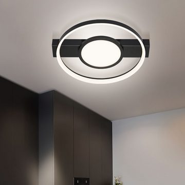 Briloner Leuchten LED Deckenleuchte, LED-Leuchtmittel fest verbaut, Warmweiß, LED Deckenleuchte Wohnzimmerlampe Stufendimmer Metall schwarz L 43,5cm
