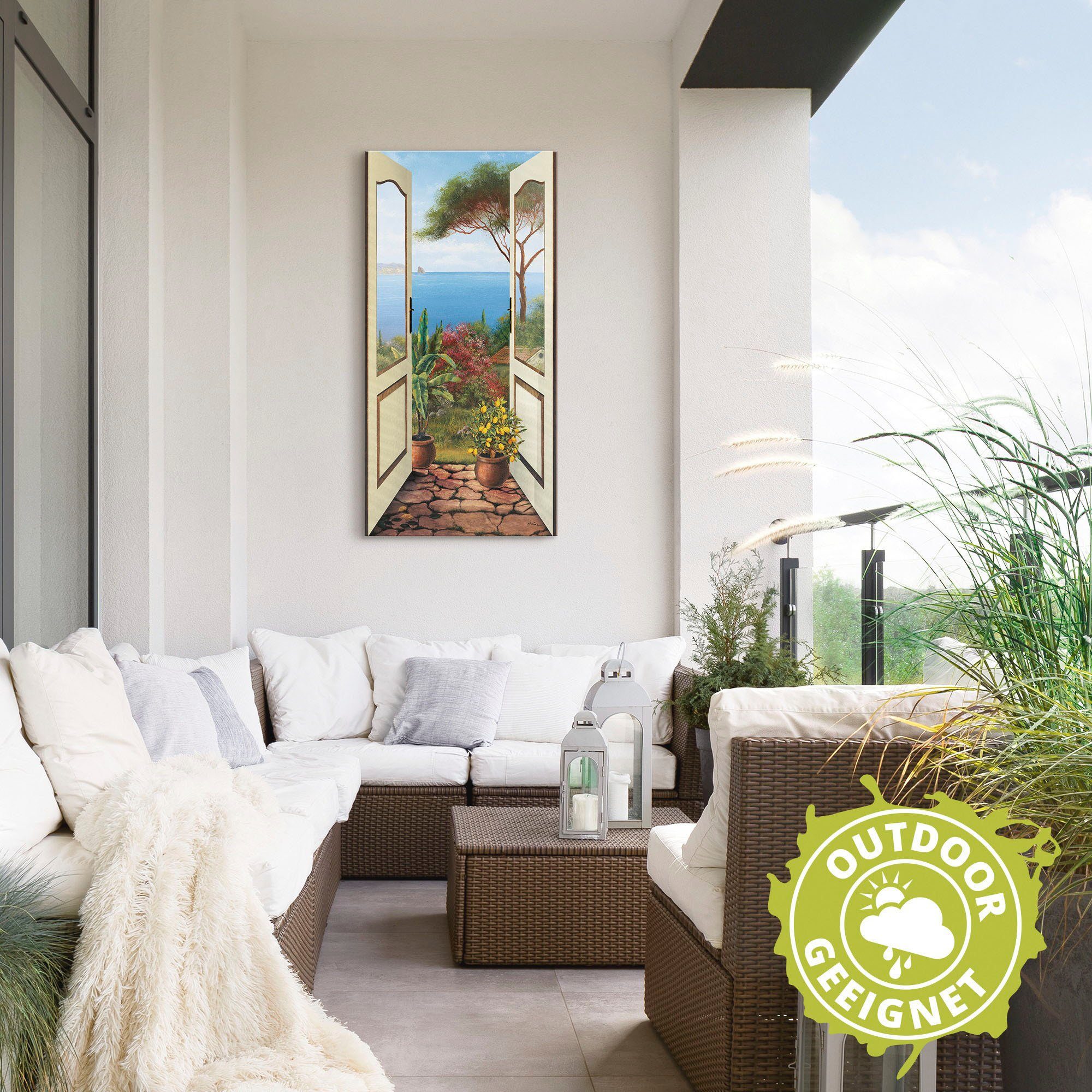 Artland Wandbild »Veranda am Meer«, Küstenbilder (1 Stück), in vielen Größen & Produktarten - Alubild / Outdoorbild für den Außenbereich, Leinwandbild, Poster, Wandaufkleber / Wandtattoo auch für Badezimmer geeignet-HomeTrends