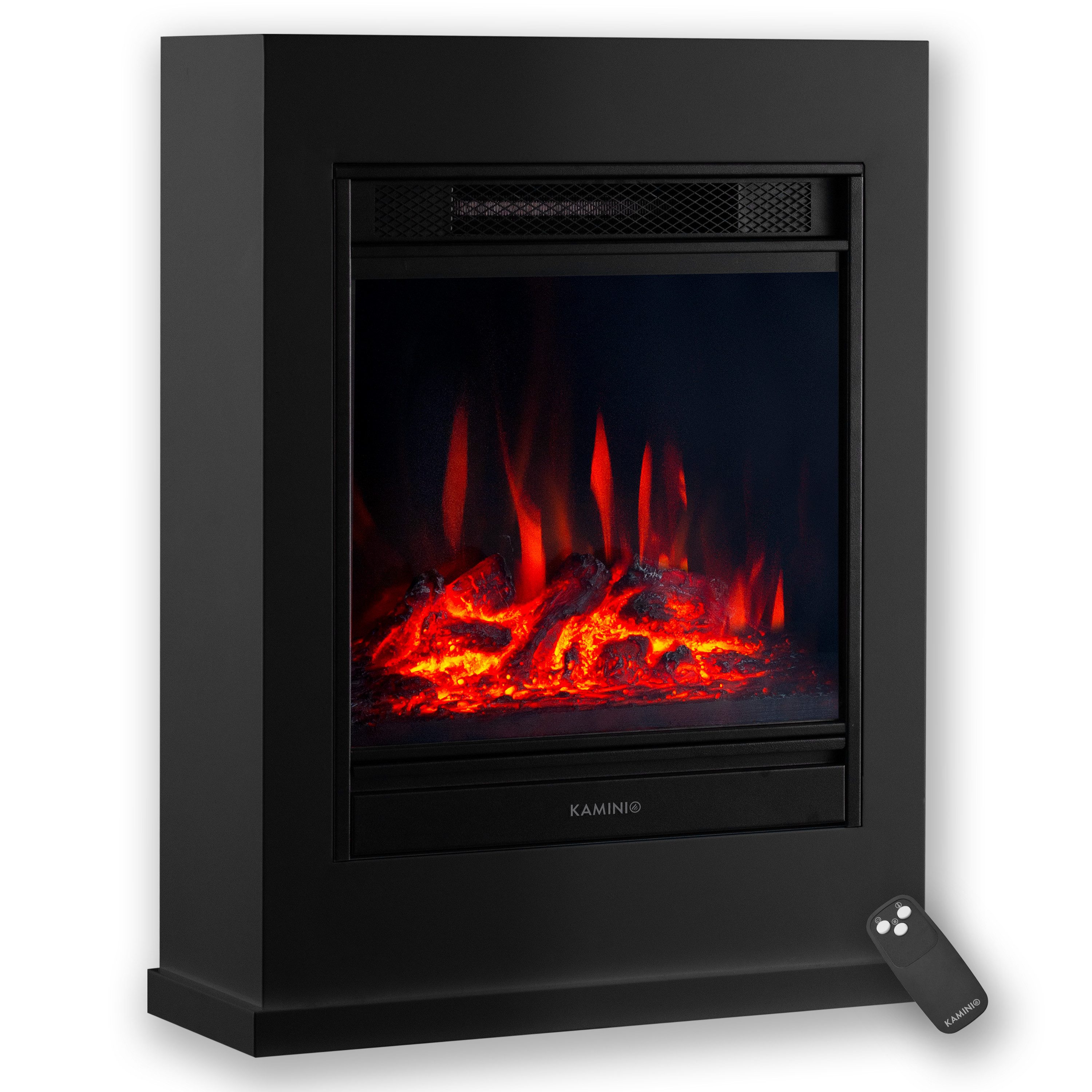 KAMINIO Elektrokamin KALLE, Elektrischer Kamin mit 3D-Flammeneffekt, Heizung 1800W