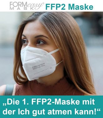 Formeasy Gesichtsmaske 50x hochwertige FFP2 Masken weiß CE Zertifiziert, 50-tlg.