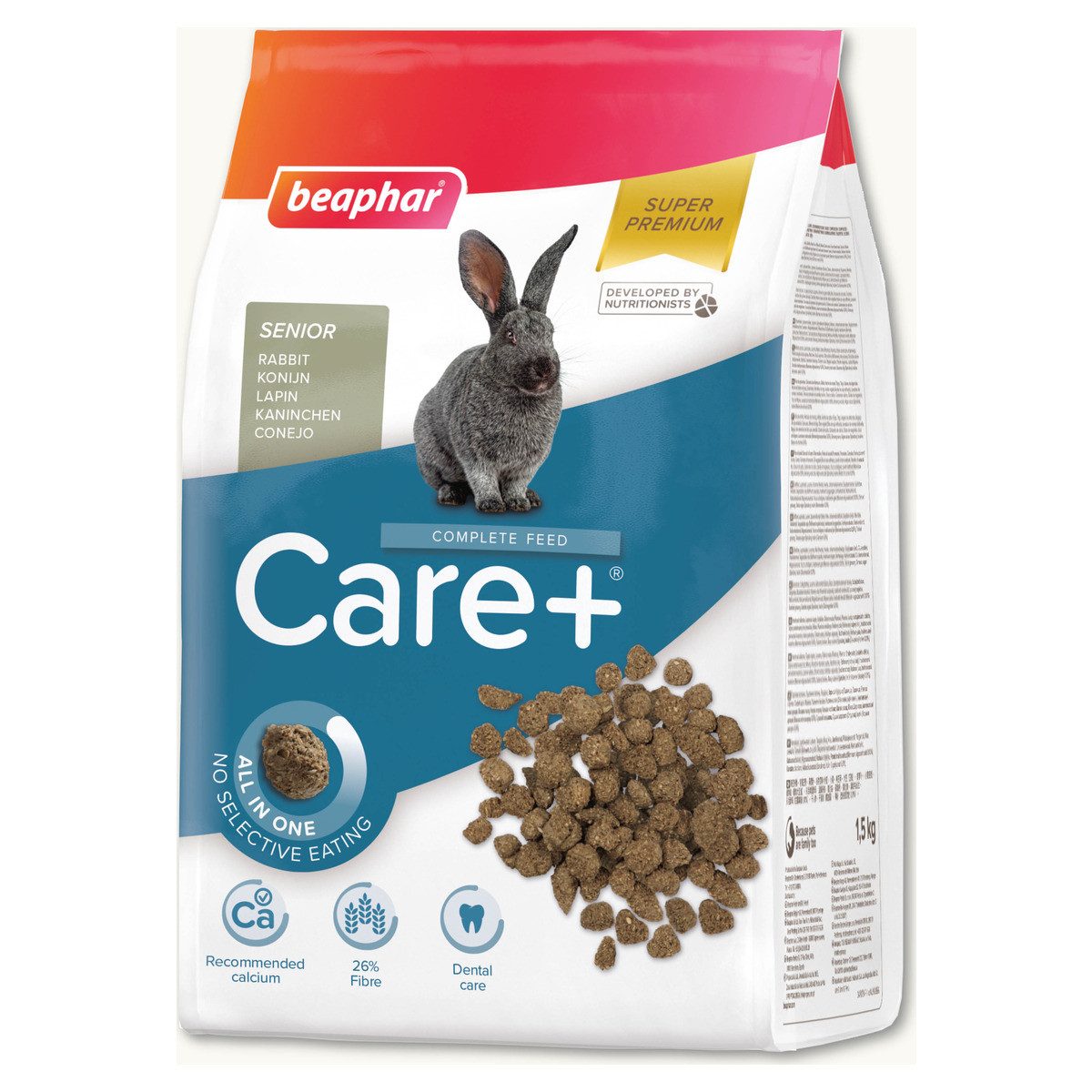 beaphar Care+ Kaninchen Senior 1,5 kg, Trockenfutter für: Kleintier