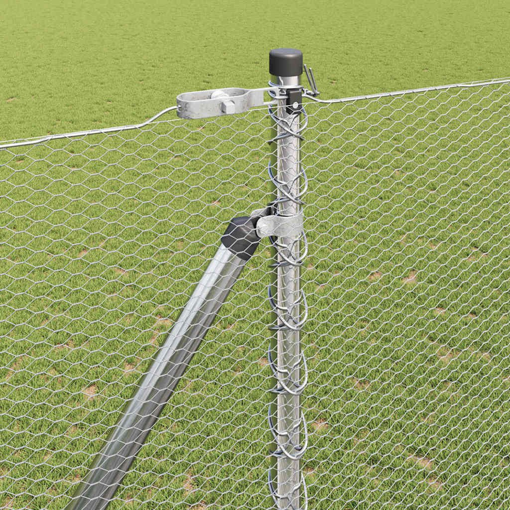 vidaXL Zaunpfosten Silber, (1-St)