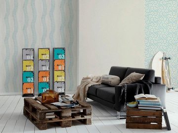living walls Vliestapete Linen Style, einfarbig, uni, Dschungeltapete Tapete Palmen