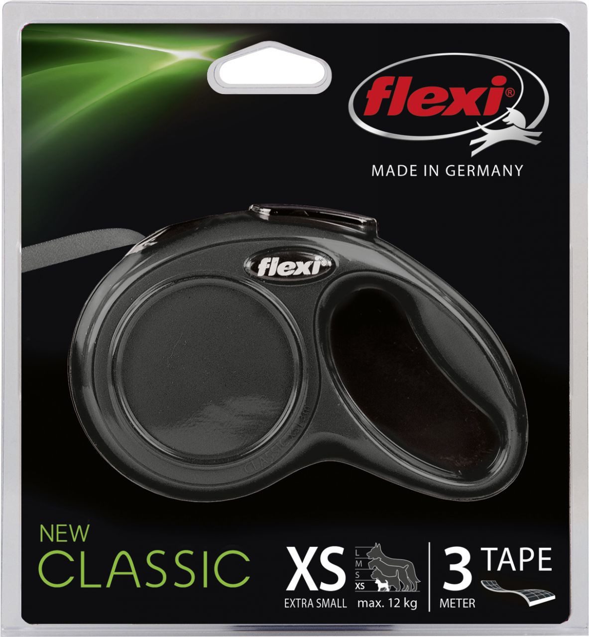 flexi Hundeleine Flexi Hundeleine New Classic XS schwarz, Gurt, Leinen