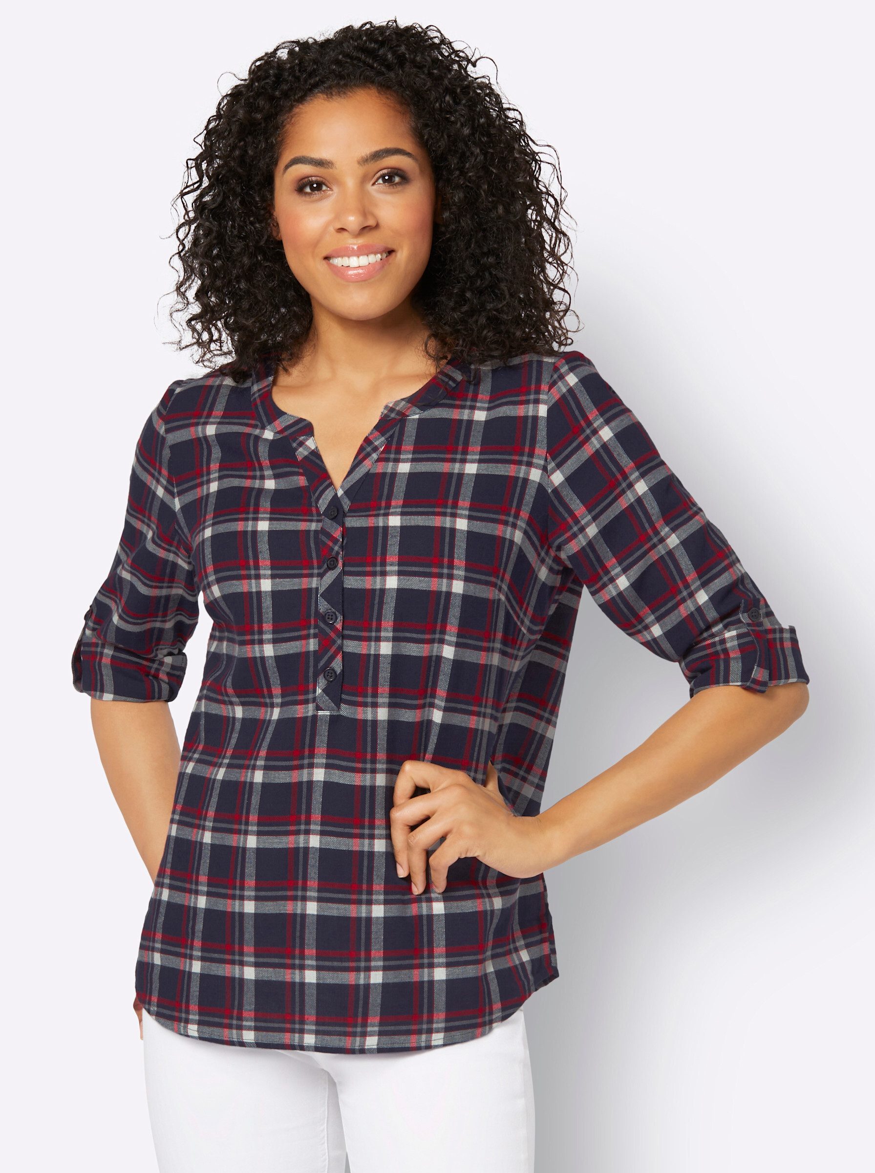 Klassische Bluse Karo-Bluse