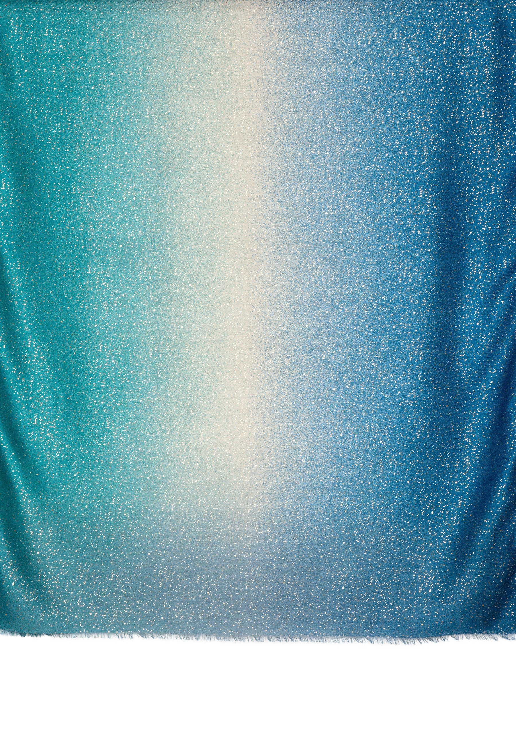 Caspar Modeschal SC519 Damen Schal mit Farbverlauf Print und goldenen Akzen günstig online kaufen