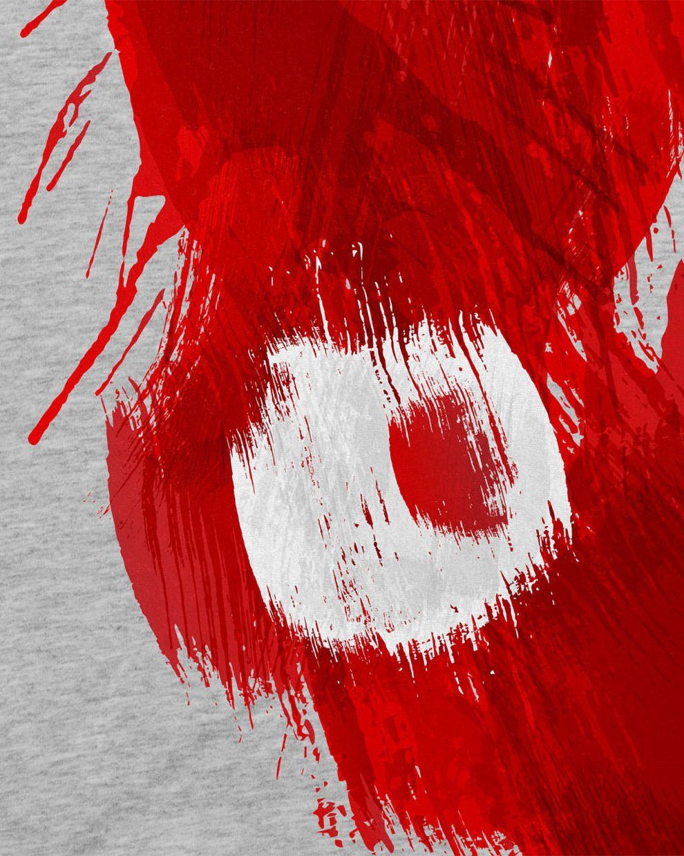 Fahne Tunesien EM Flagge WM grau Herren meliert style3 Fußball Tunisia T-Shirt Sport Print-Shirt