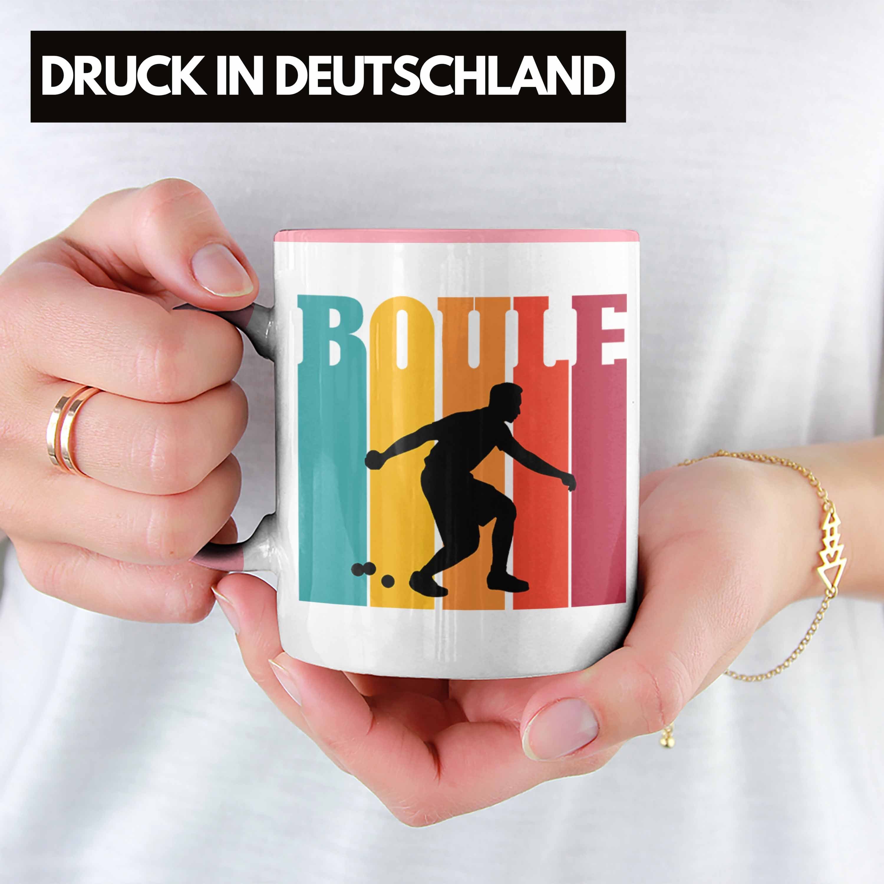 Tasse Tasse Geschenkidee für Spruch Boule-Spieler Rosa als Trendation Boule