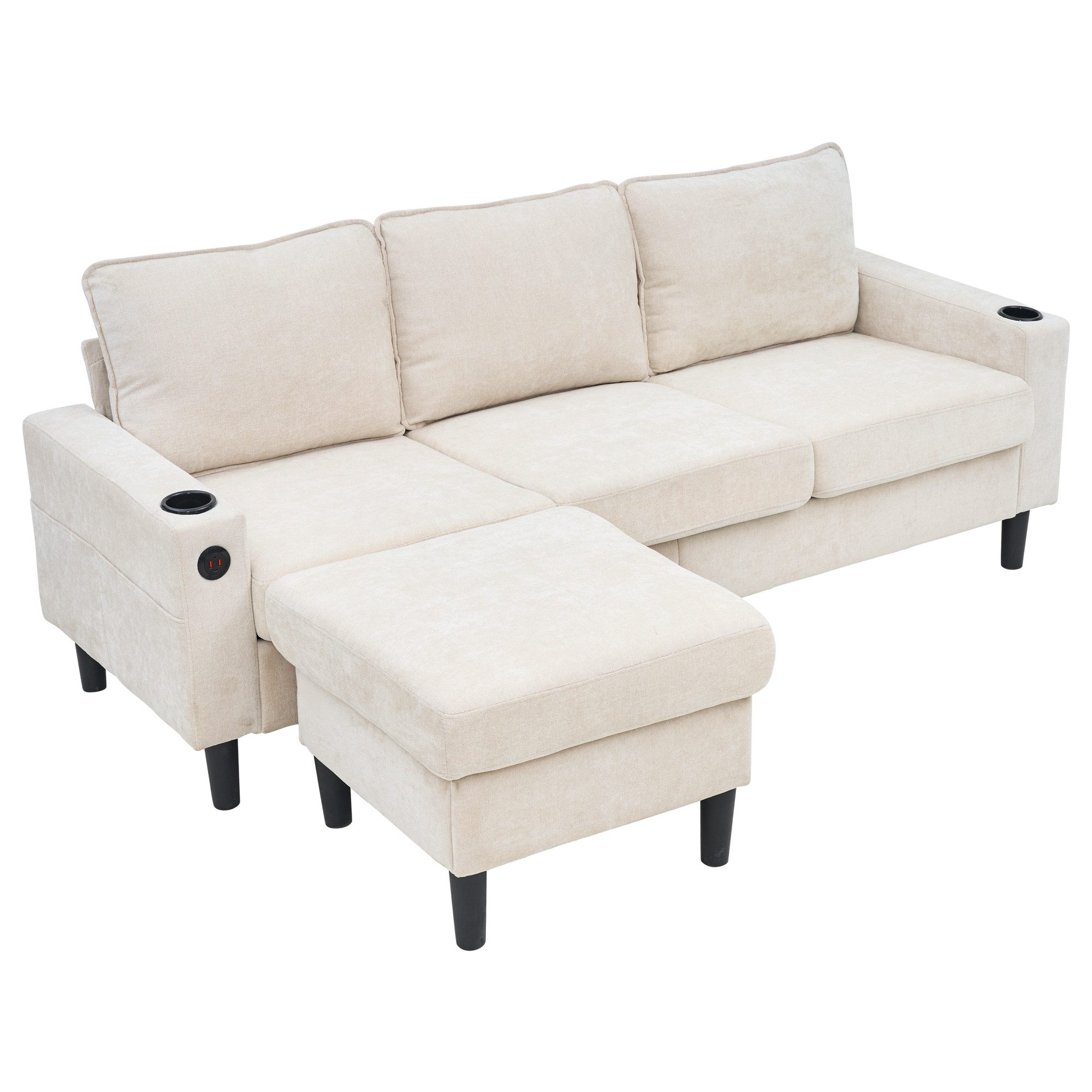 MODFU Schlafsofa Flexibles Design mit Fußhocker günstig online kaufen