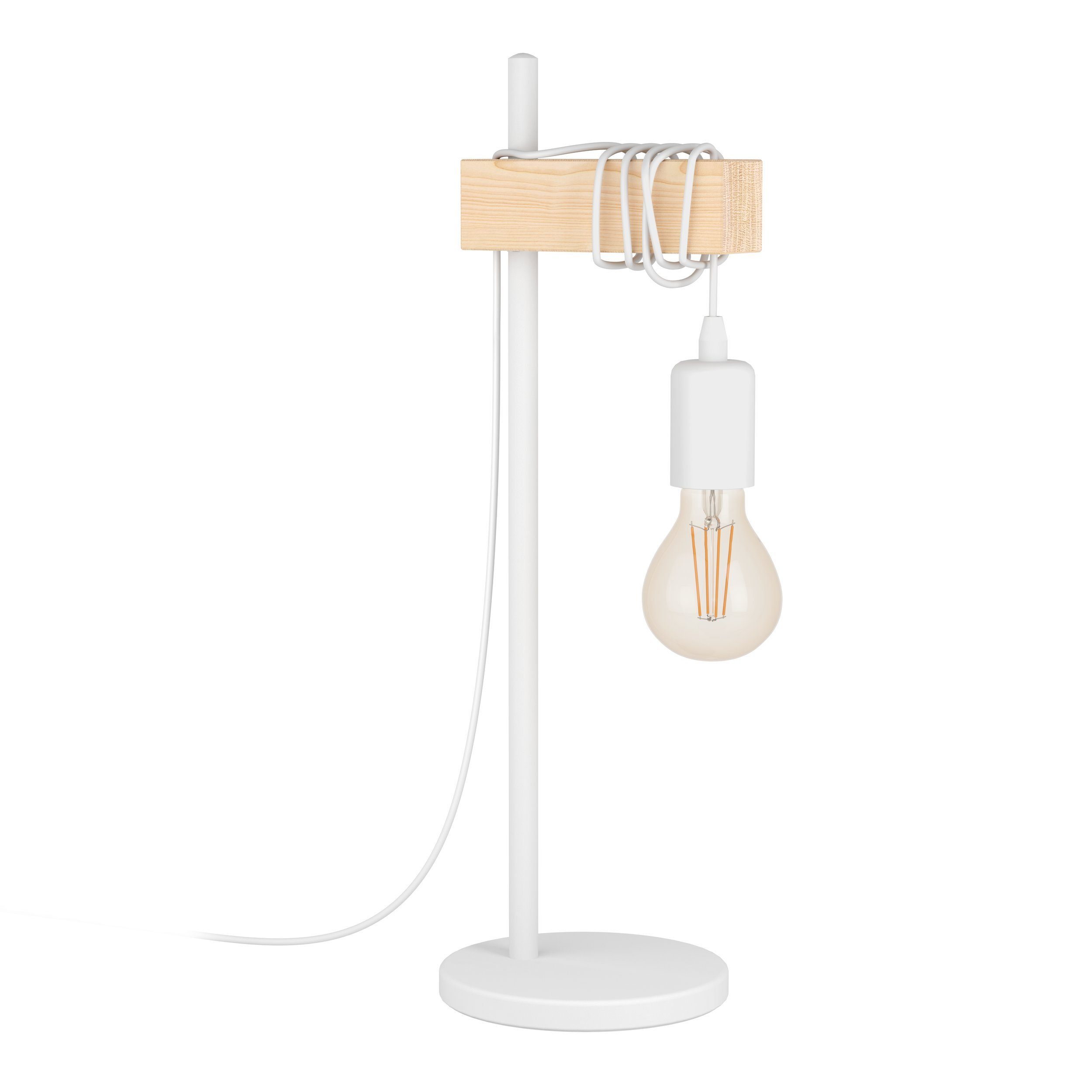 EGLO LED Tischleuchte Lampe, mit Leuchtmittel exklusive, Tischleuchte, Nachttischlampe, Retro Schalter Vintage E27, Townshend