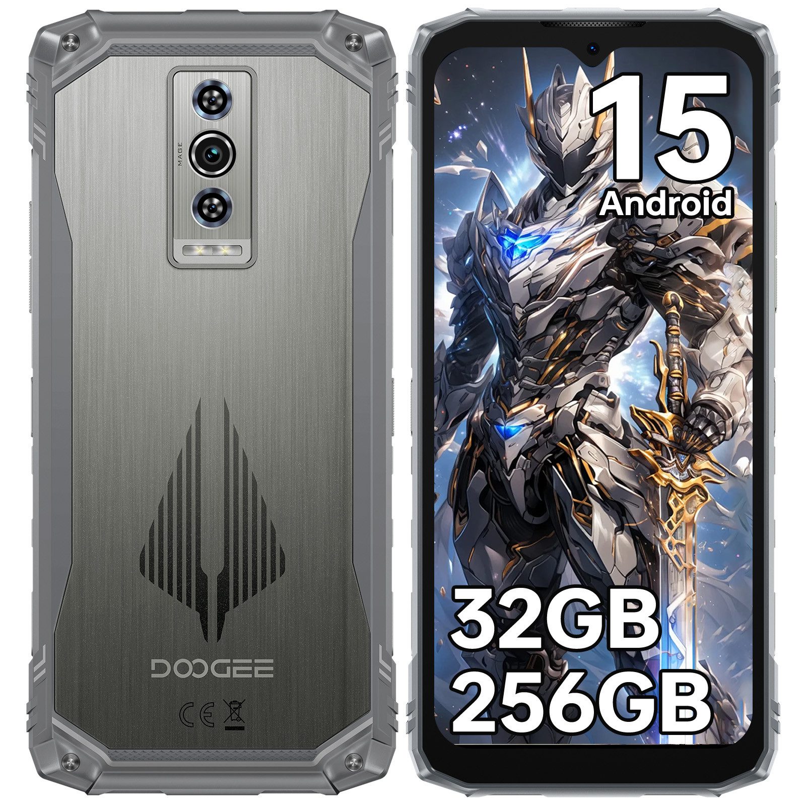 DOOGEE Blade 10 Pro Energy Android 15 Smartphone (16,67 cm/6.56 Zoll, 256 GB Speicherplatz, 50 MP Kamera, IP68 Wasserdicht Baustellenhandy, 6150mAh, Dual SIM 4G, NFC, OTG, GPS)