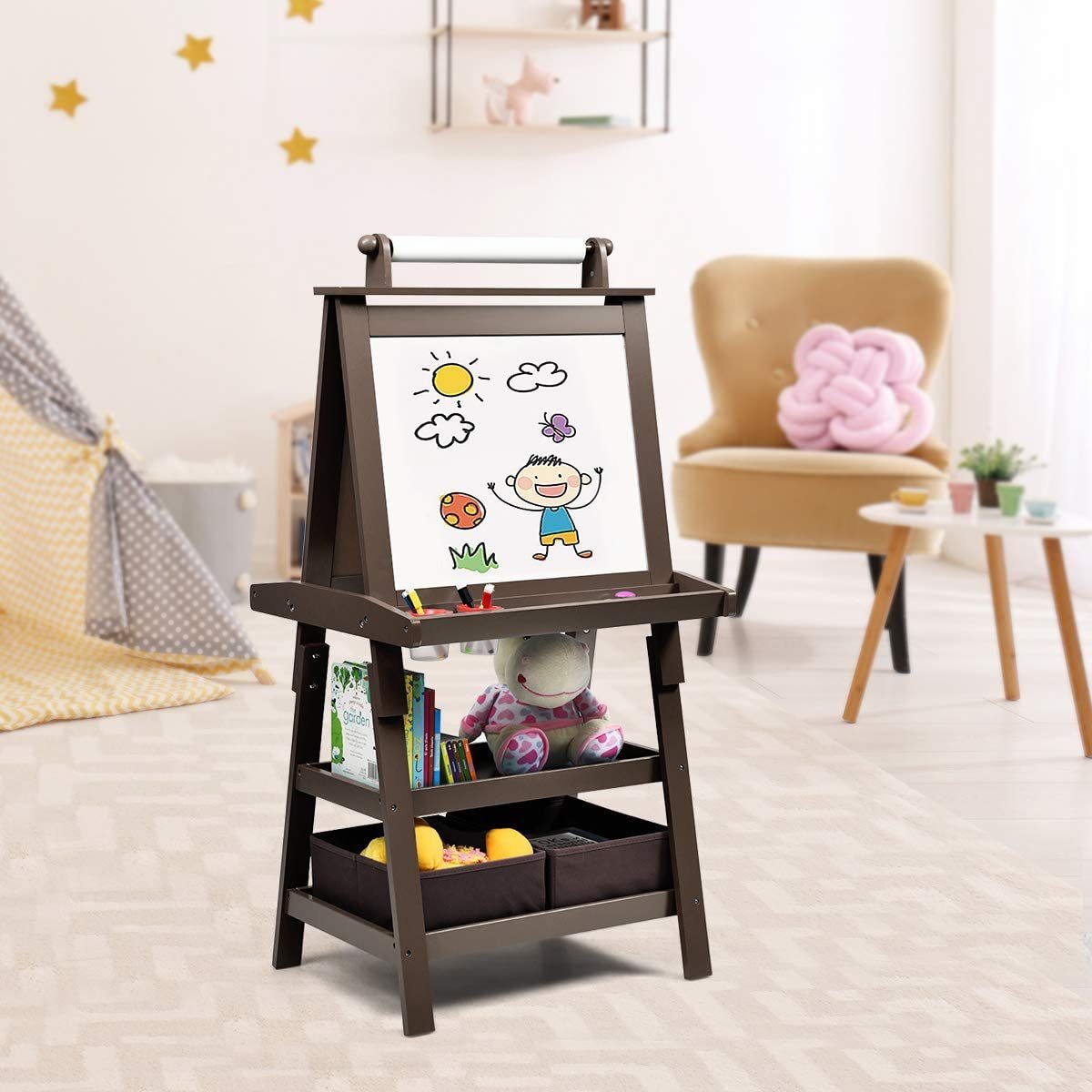 COSTWAY Standtafel Kinder Staffelei, doppelseitig, mit günstig online kaufen