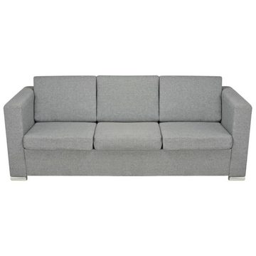 furnicato 3-Sitzer Sofa Stoff Hellgrau