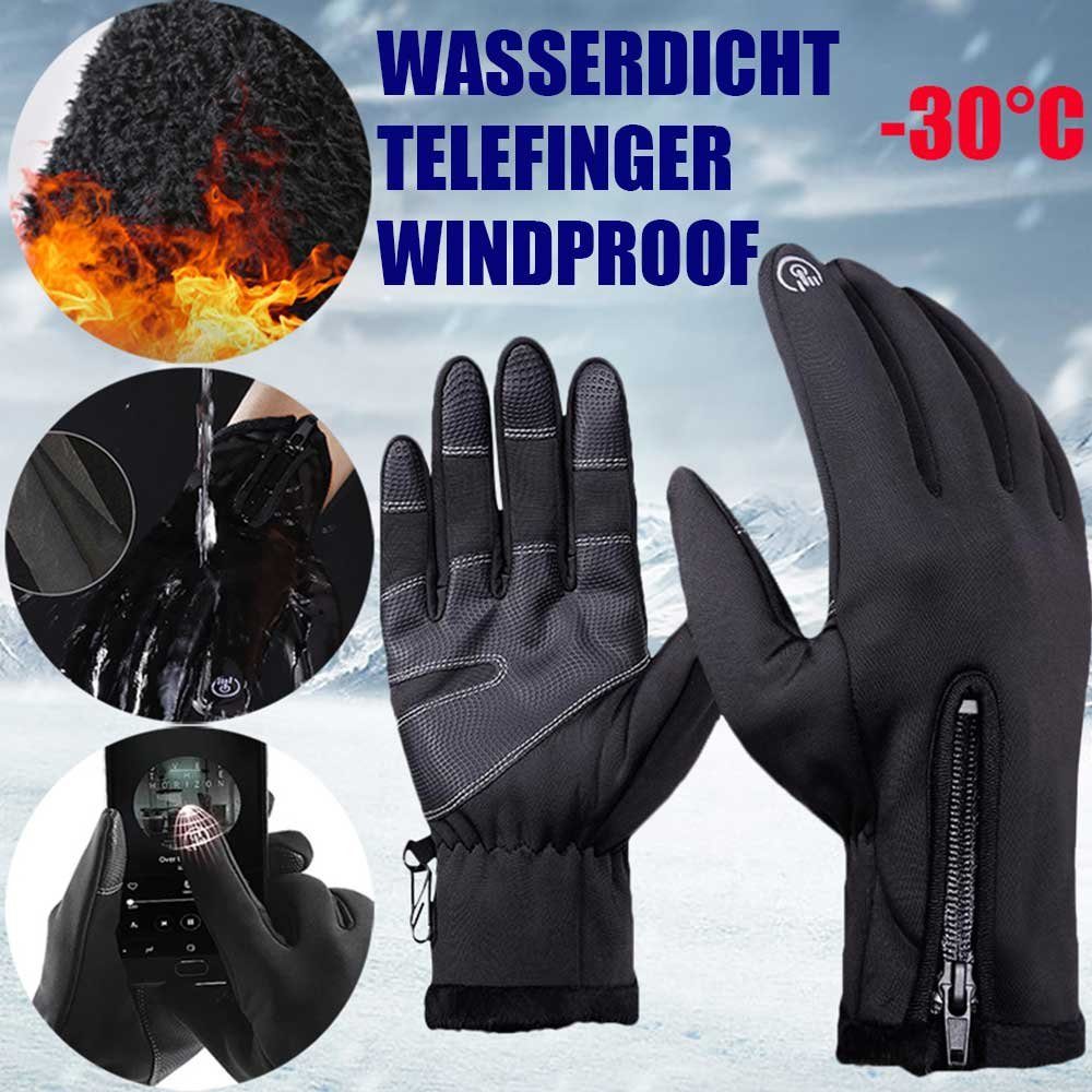 Sport wasserdicht, Outdoor Winter Radfahren winddicht, (1 Rosnek Touchscreen, Motorrad Paar) Ski für Unisex, Fahrradhandschuhe