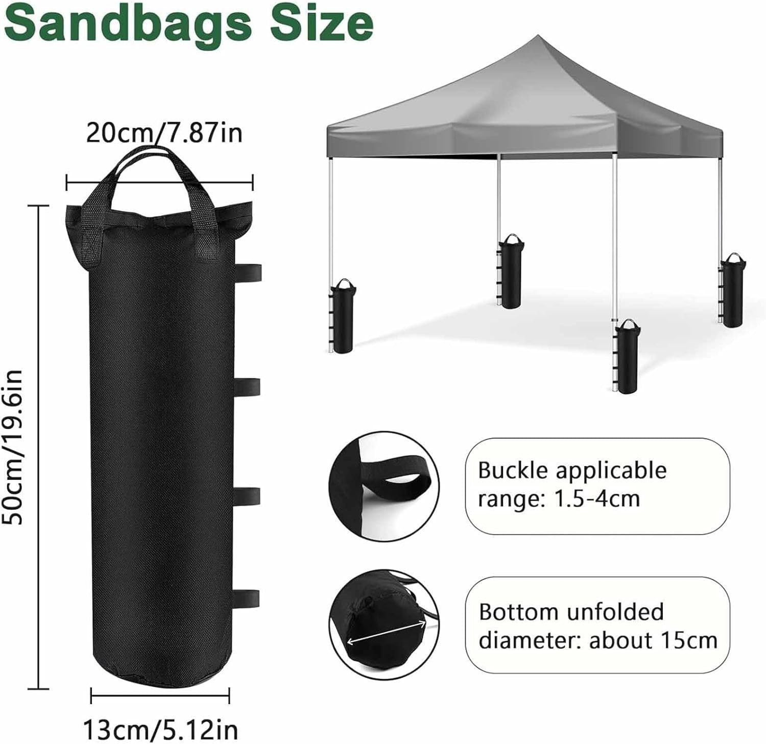 FELIXLEO Beschwerungsgewicht Pavillon Gewichte Sandsäcke 800D Oxford Verstärkt zum Befüllen, (8-tlg)
