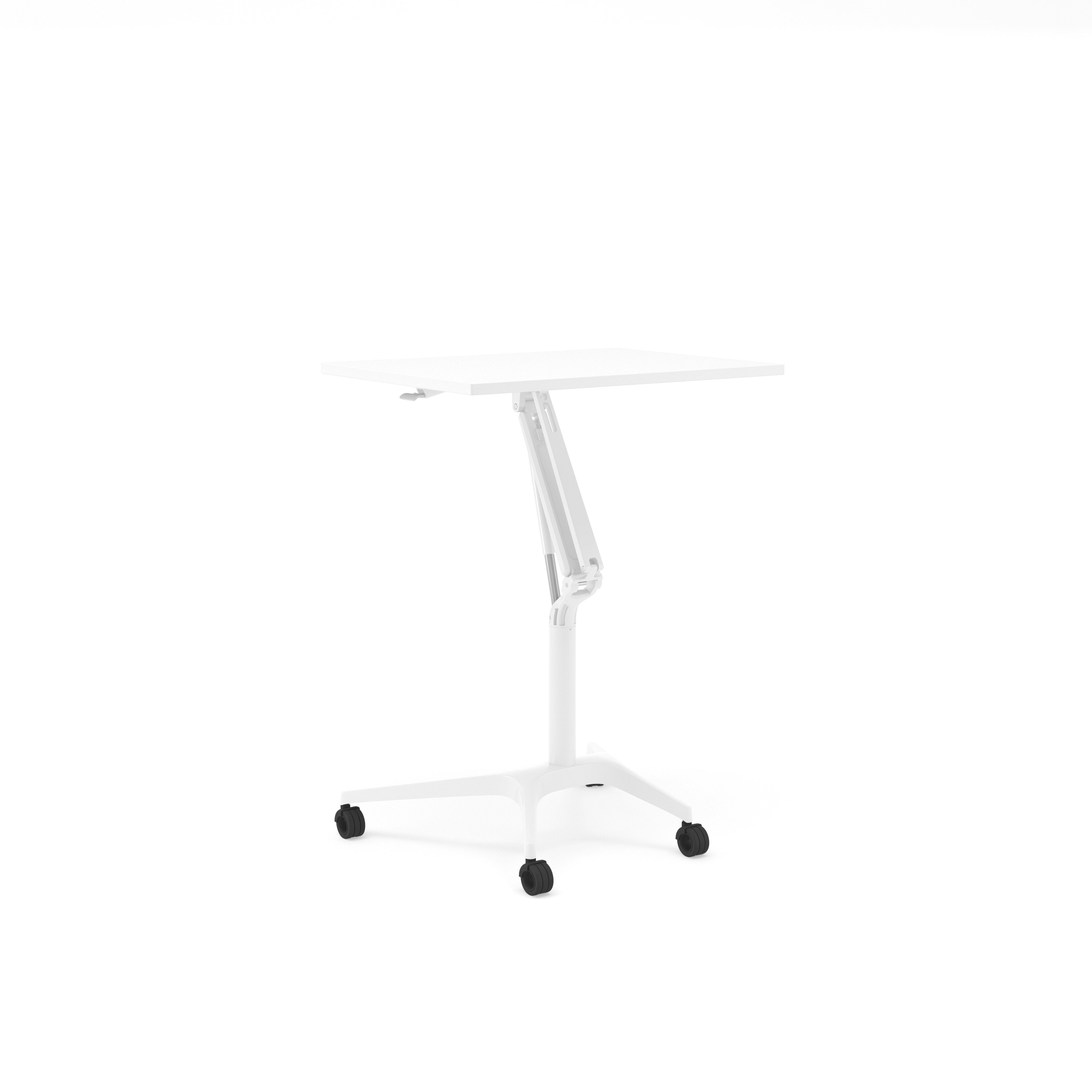 Actiforce Stehtisch BringAlong Gasfedertisch Weiß durch Schreibtisch), flexibler ergonomischer Gasfeder, FLEXI & 80*67 cm Tischplatte: (höhenverstellbar